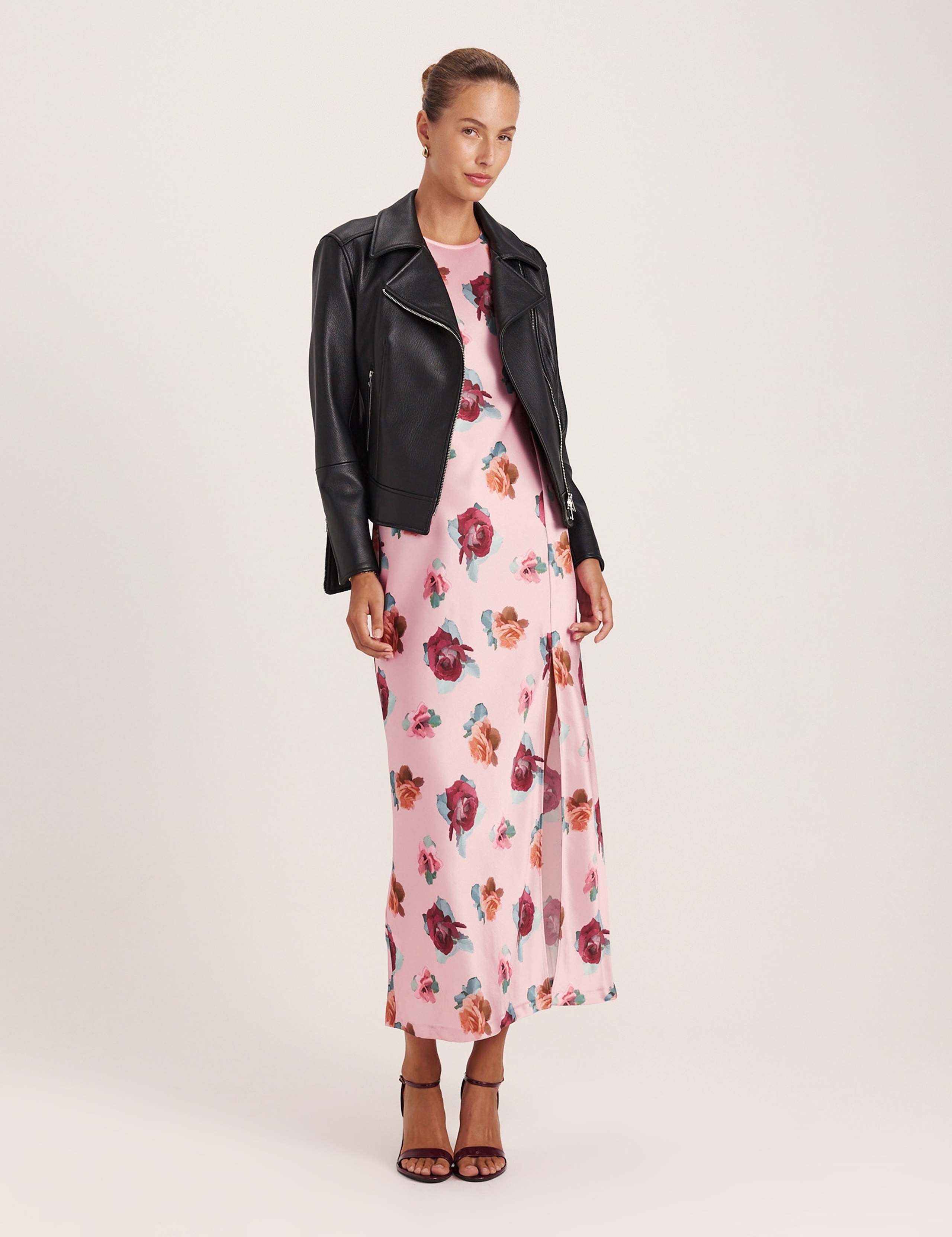 Floral Button Front Maxi Column Dress 5 of 8