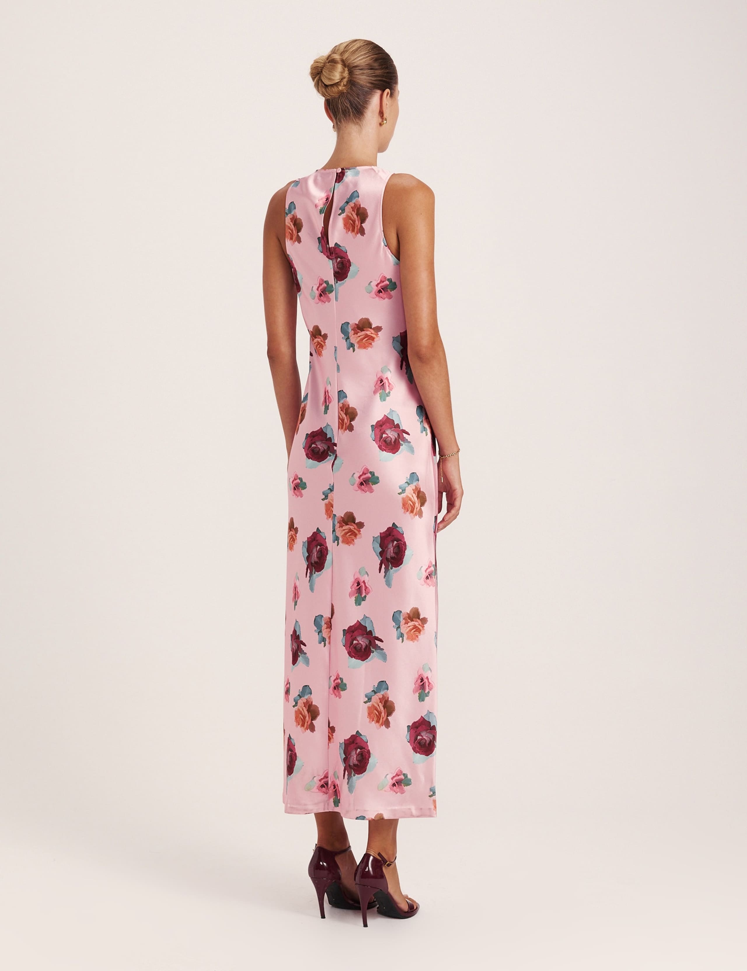 Floral Button Front Maxi Column Dress 7 of 8