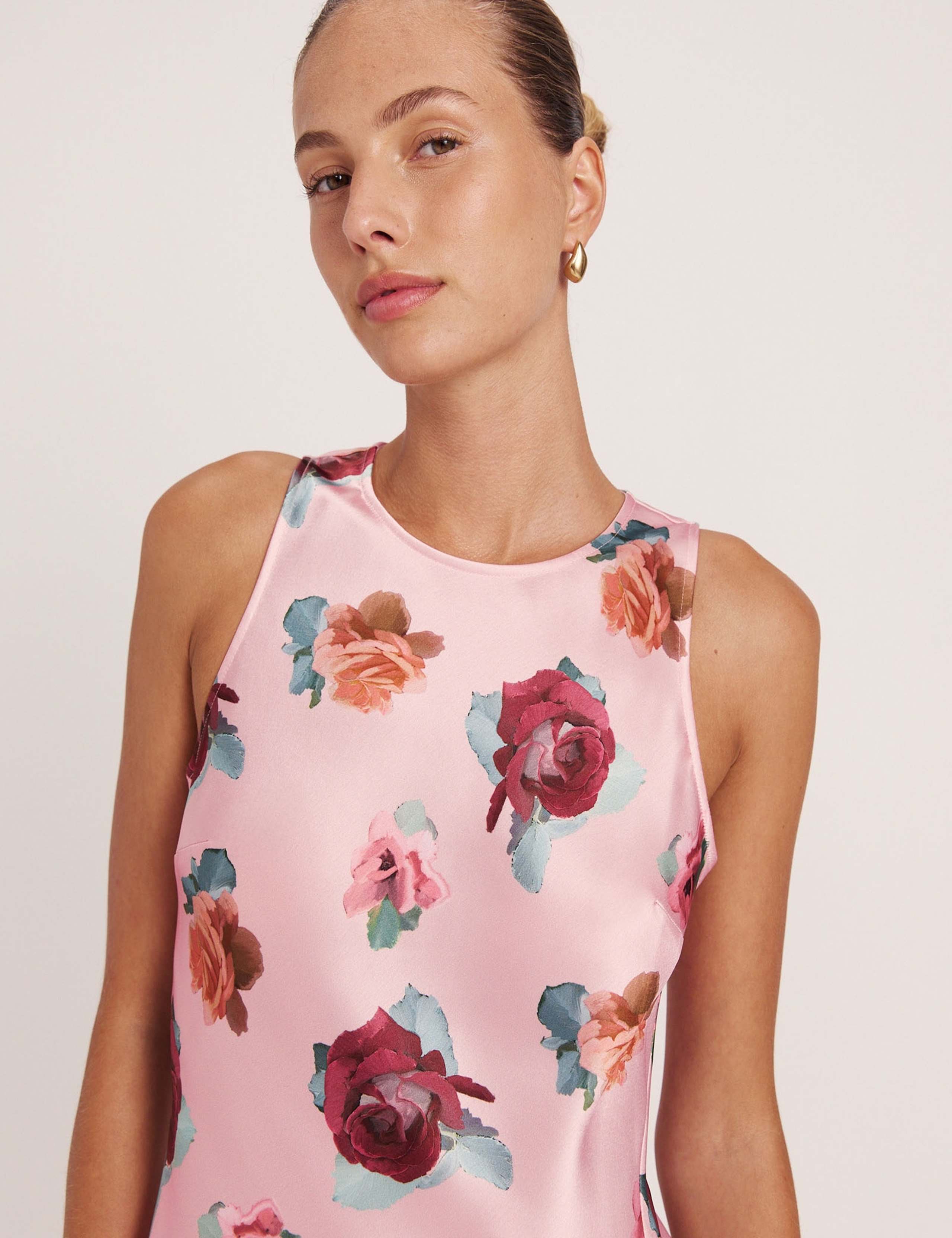 Floral Button Front Maxi Column Dress 8 of 8