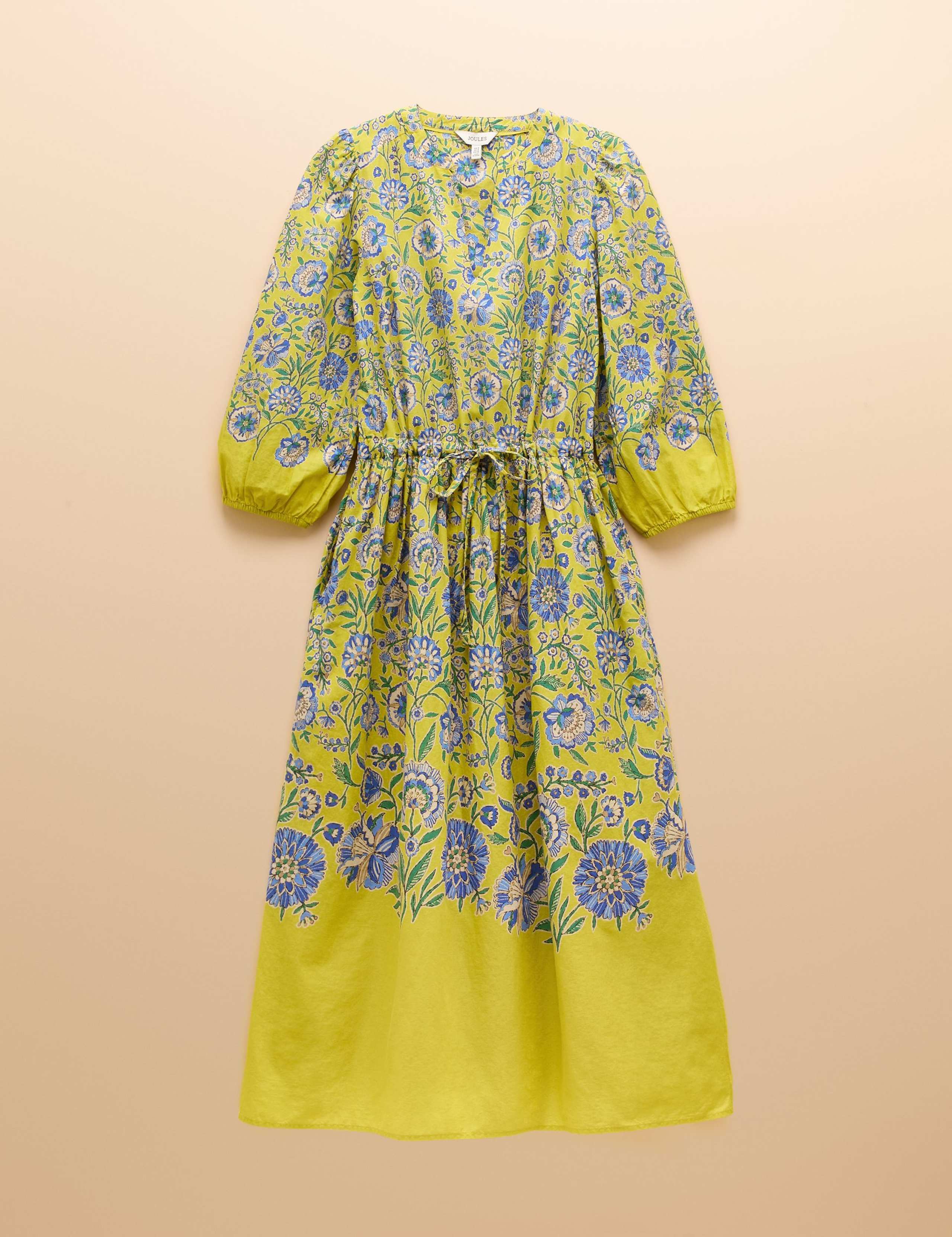 Pure Cotton Floral Midaxi Waisted Dress 2 of 8