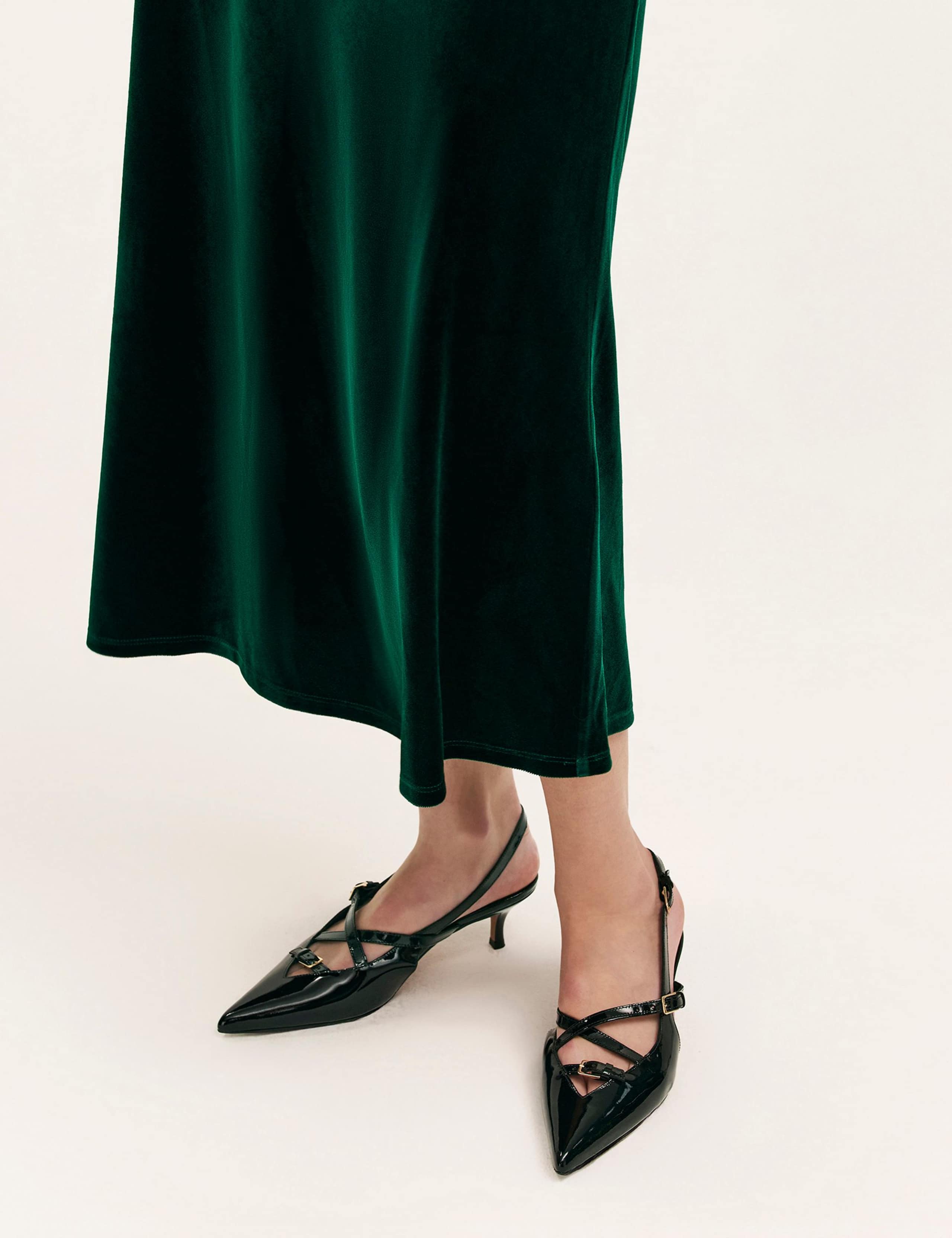 Velvet Midi Slip Skirt 4 of 4