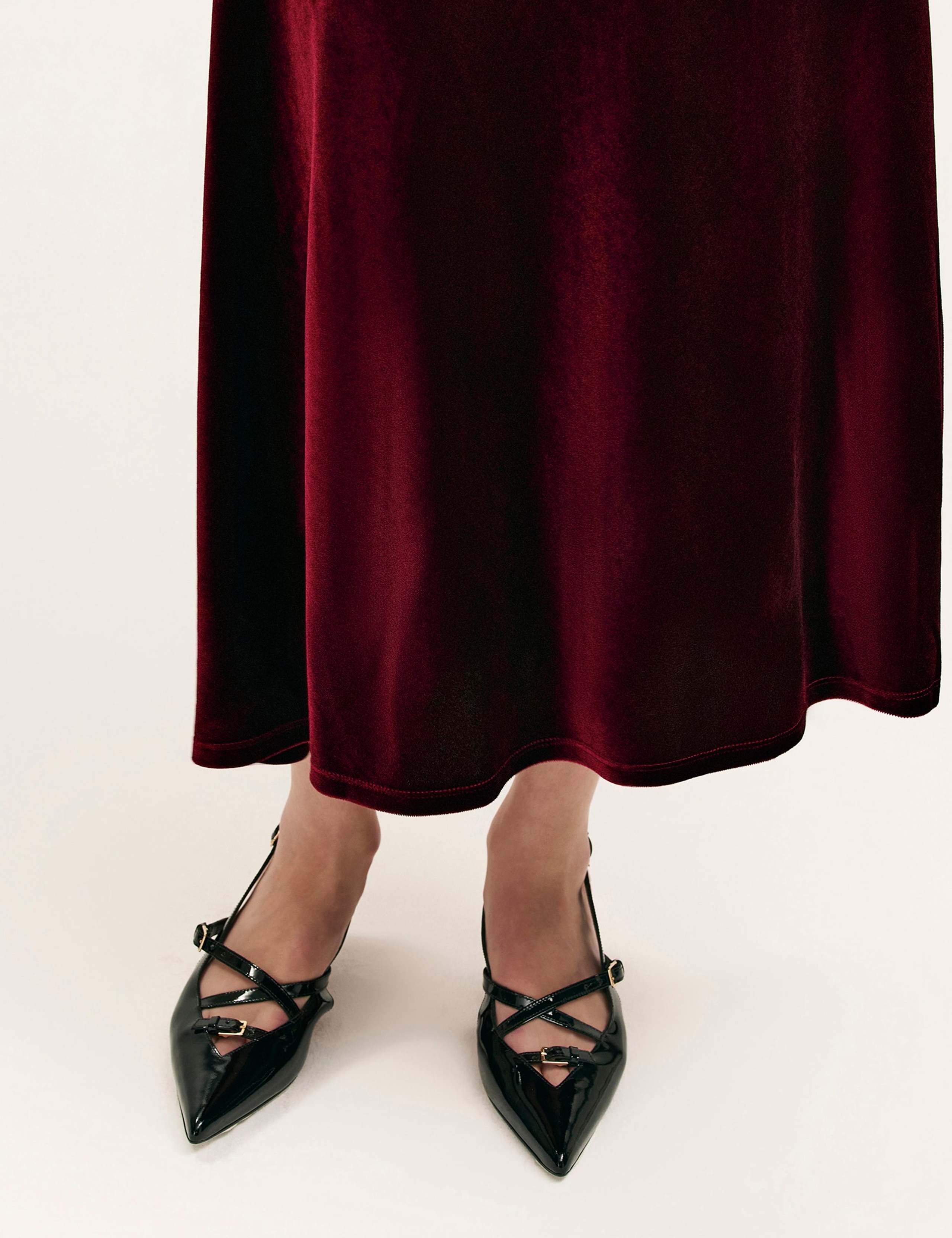 Velvet Midi Slip Skirt 5 of 5