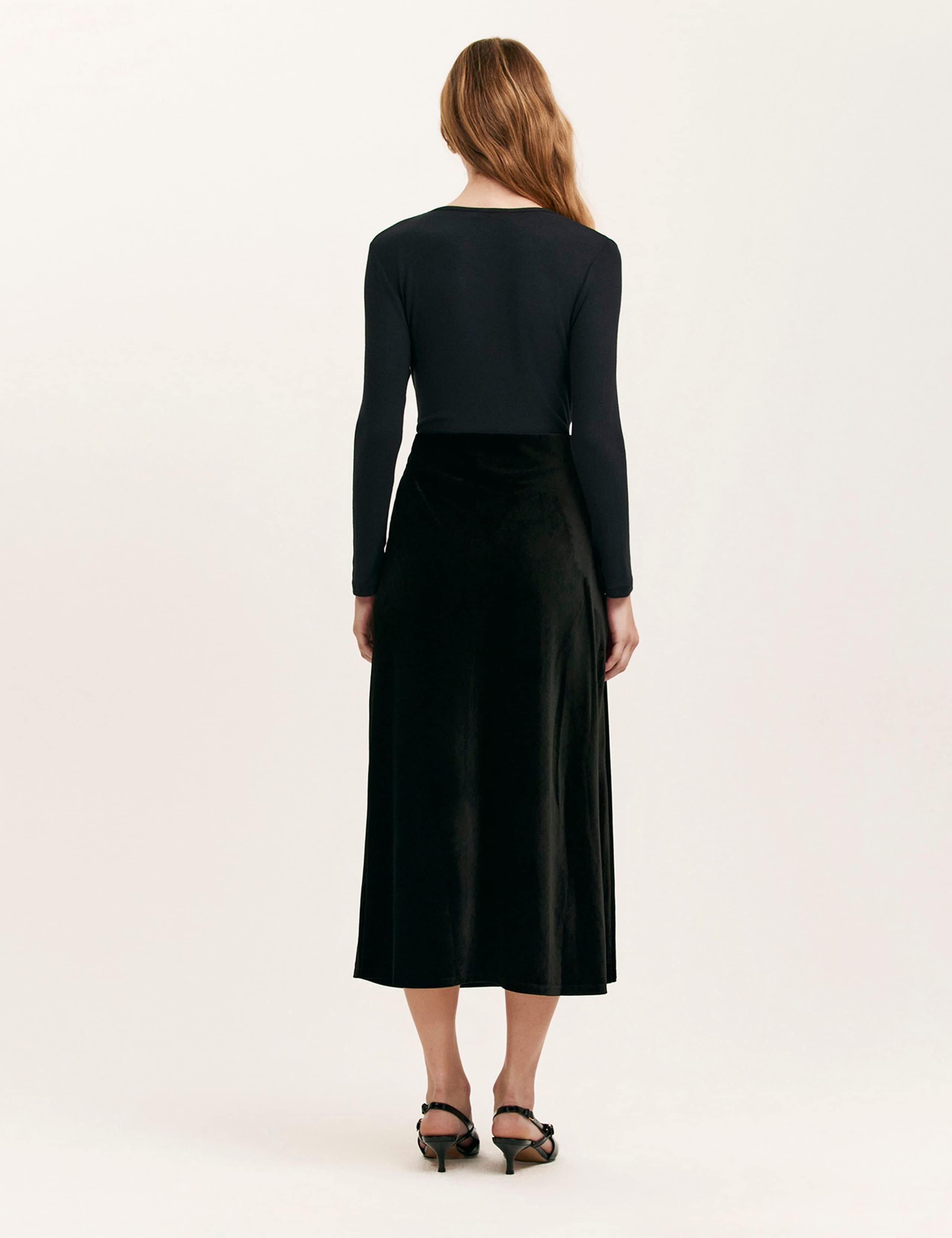 Velvet Midi Slip Skirt 3 of 3