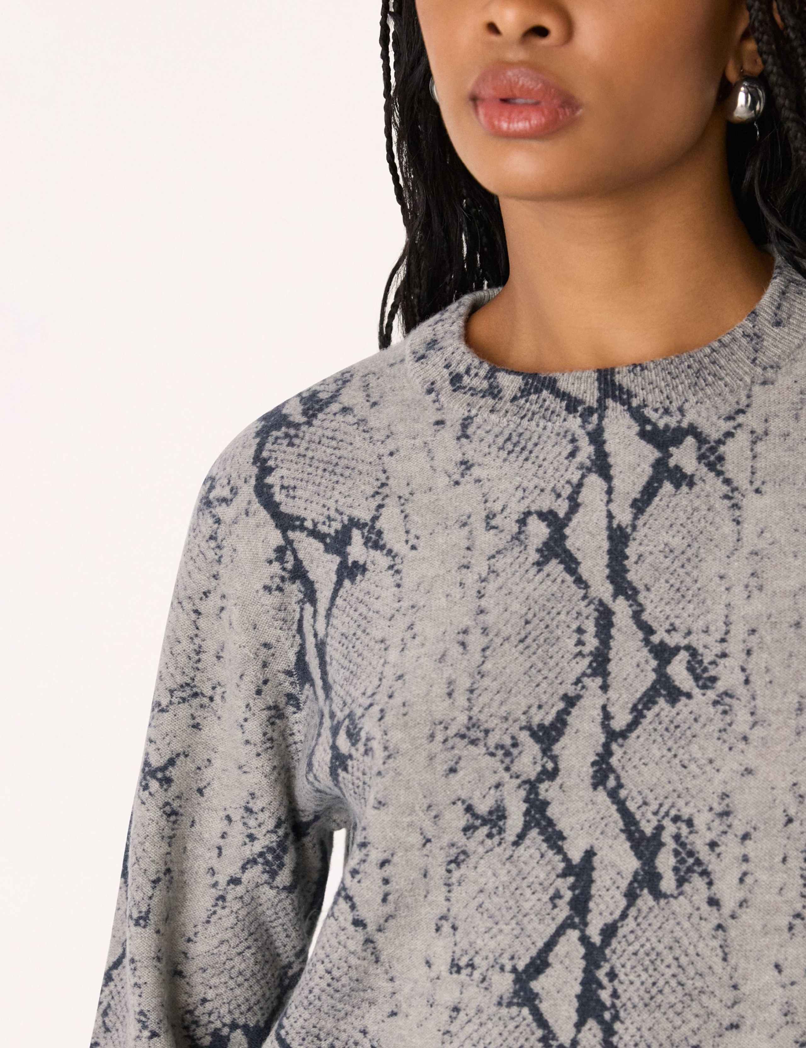 Pure Wool Animal Print Crew Neck Jumper 4 of 4