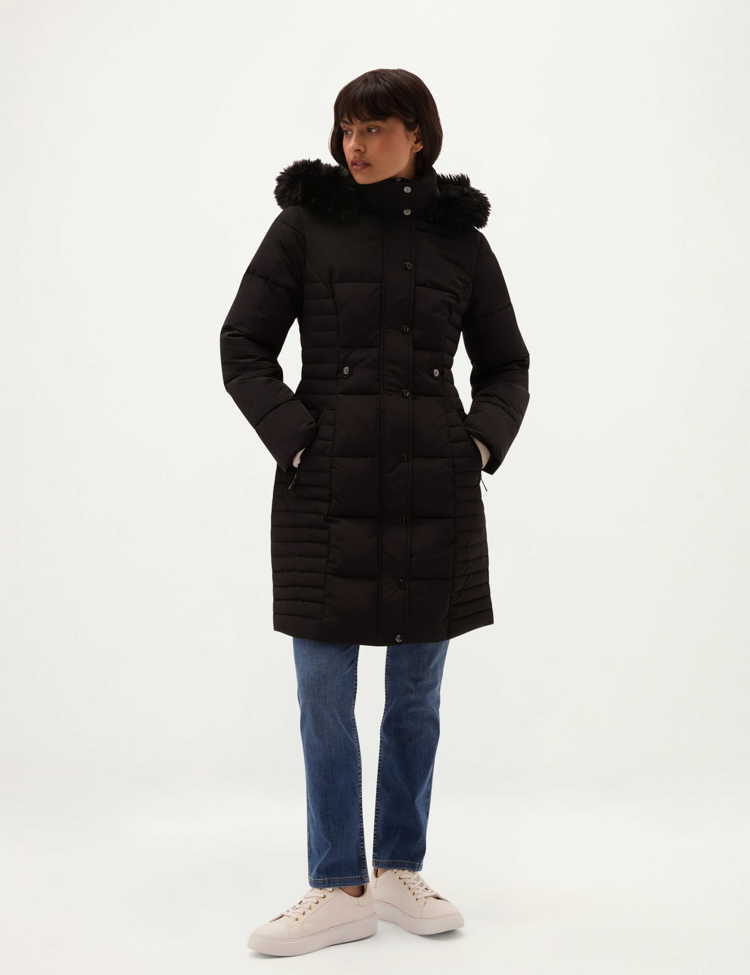 Removable Hood Adjustable Waist Puffer Coat 1 of 7