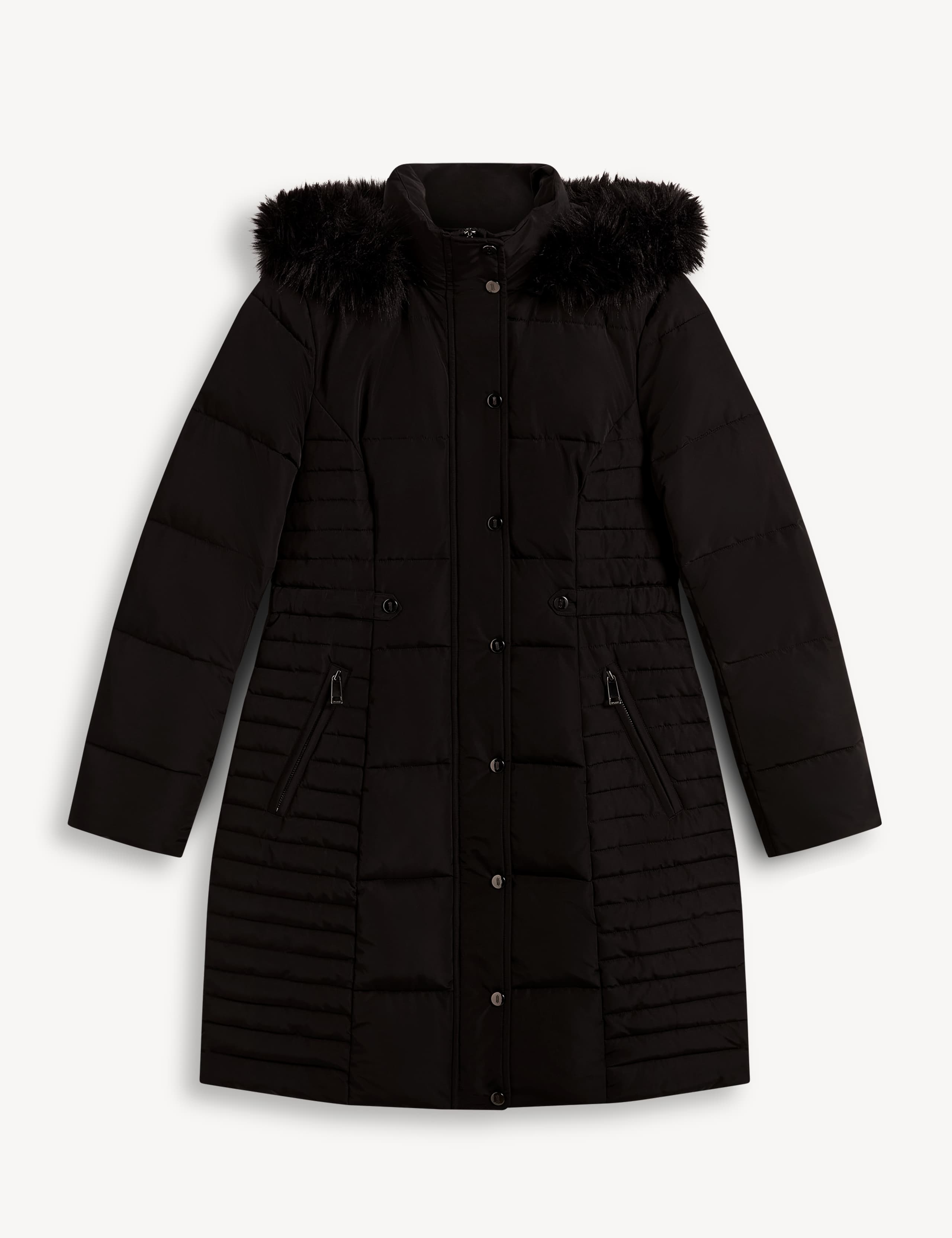Removable Hood Adjustable Waist Puffer Coat 2 of 7