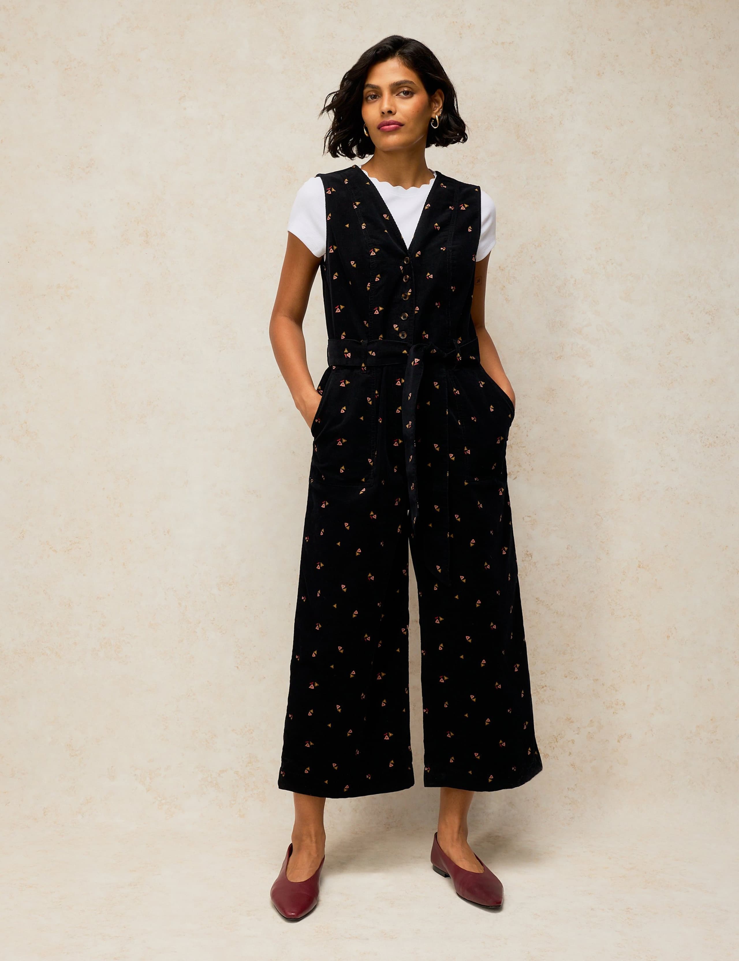 Sleeveless V Neck Cotton Dungaree 3 of 6