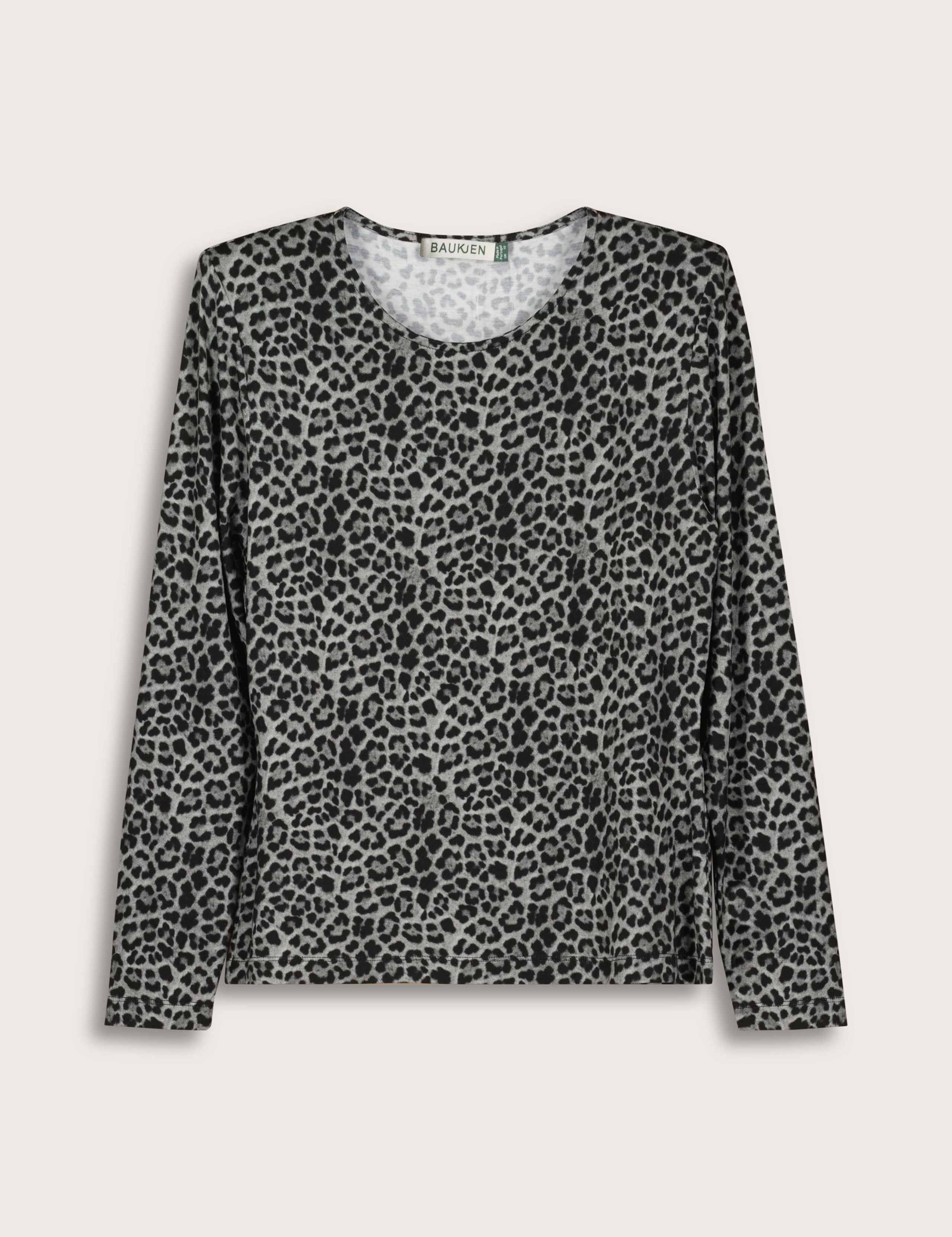 Jersey Leopard Print Crew Neck Fitted Top 2 of 4