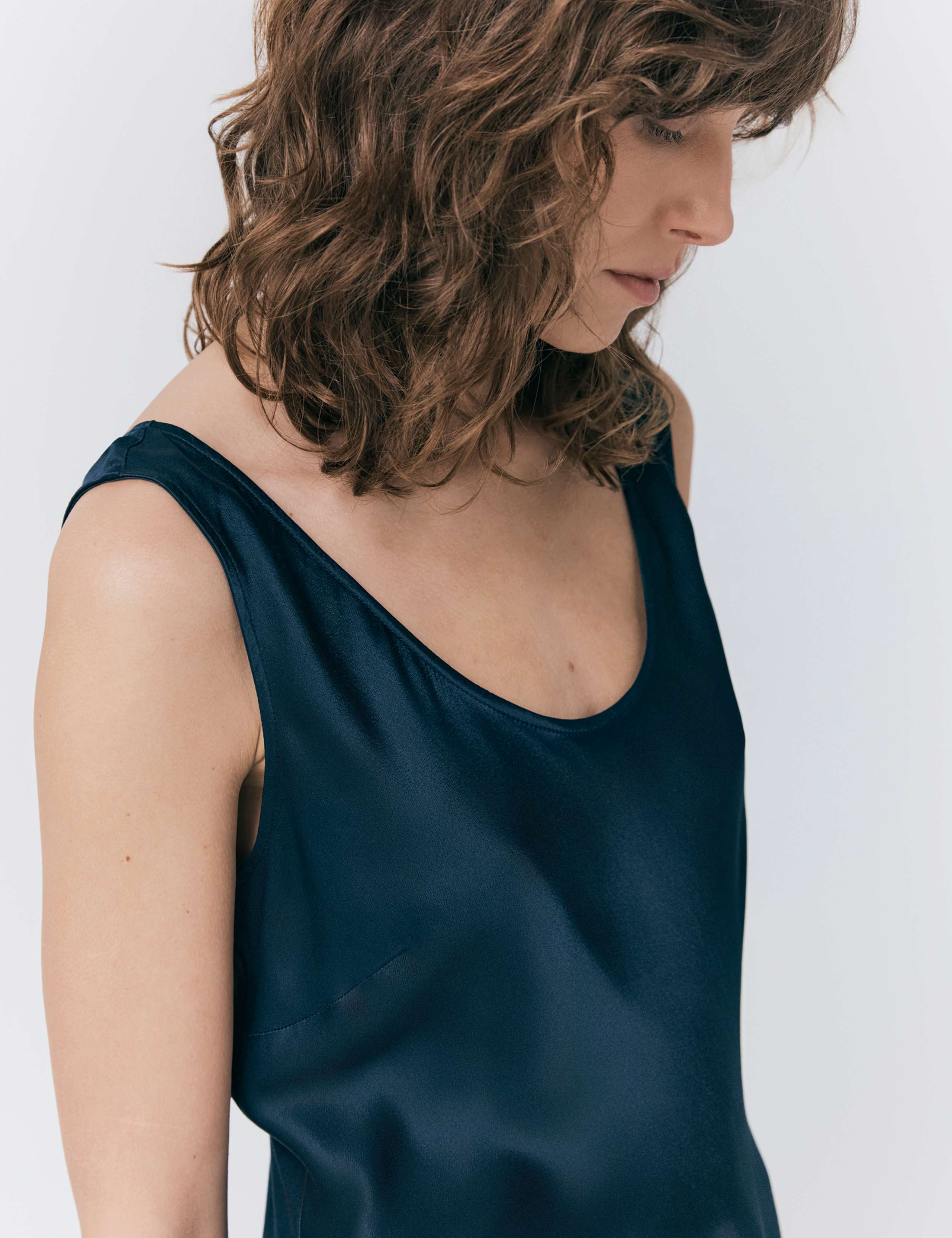 Satin Scoop Neck Sleeveless Vest Top 2 of 4