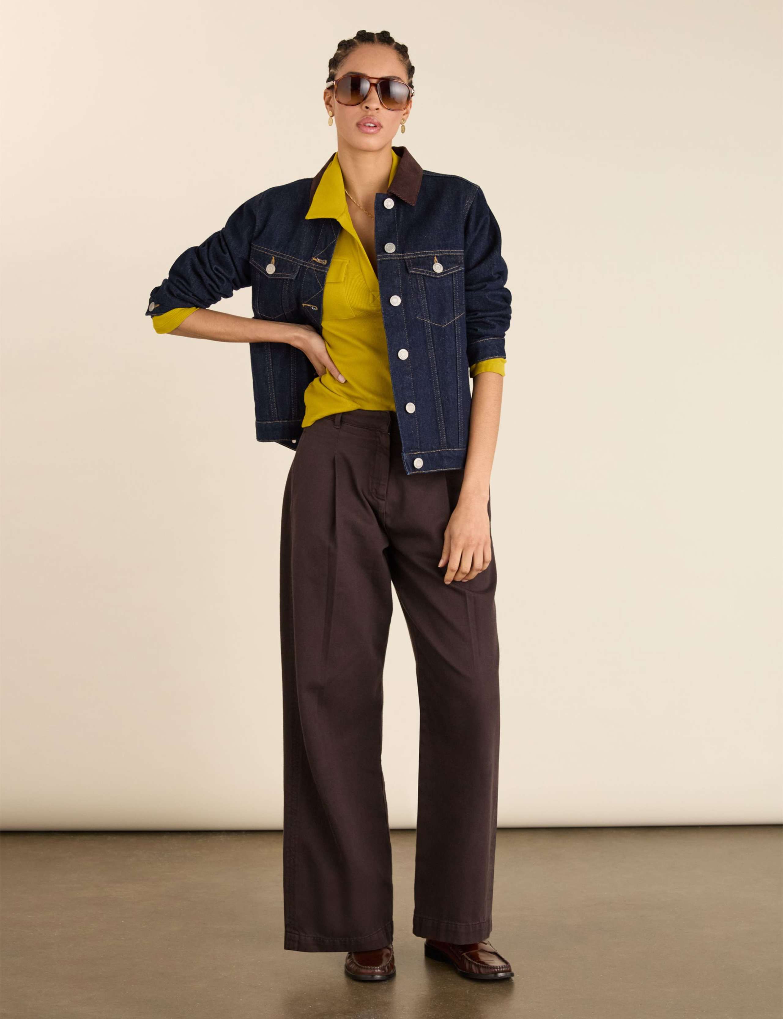 Pure Cotton Ribbed Collared Top 5 of 5