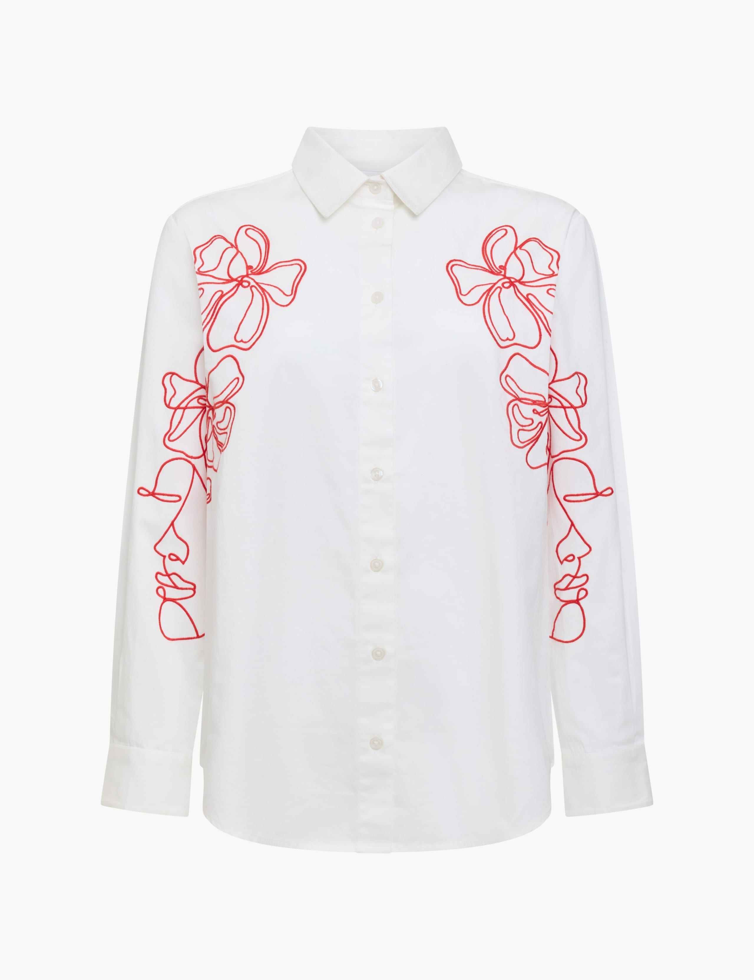 Pure Cotton Floral Embroidered Shirt 2 of 6