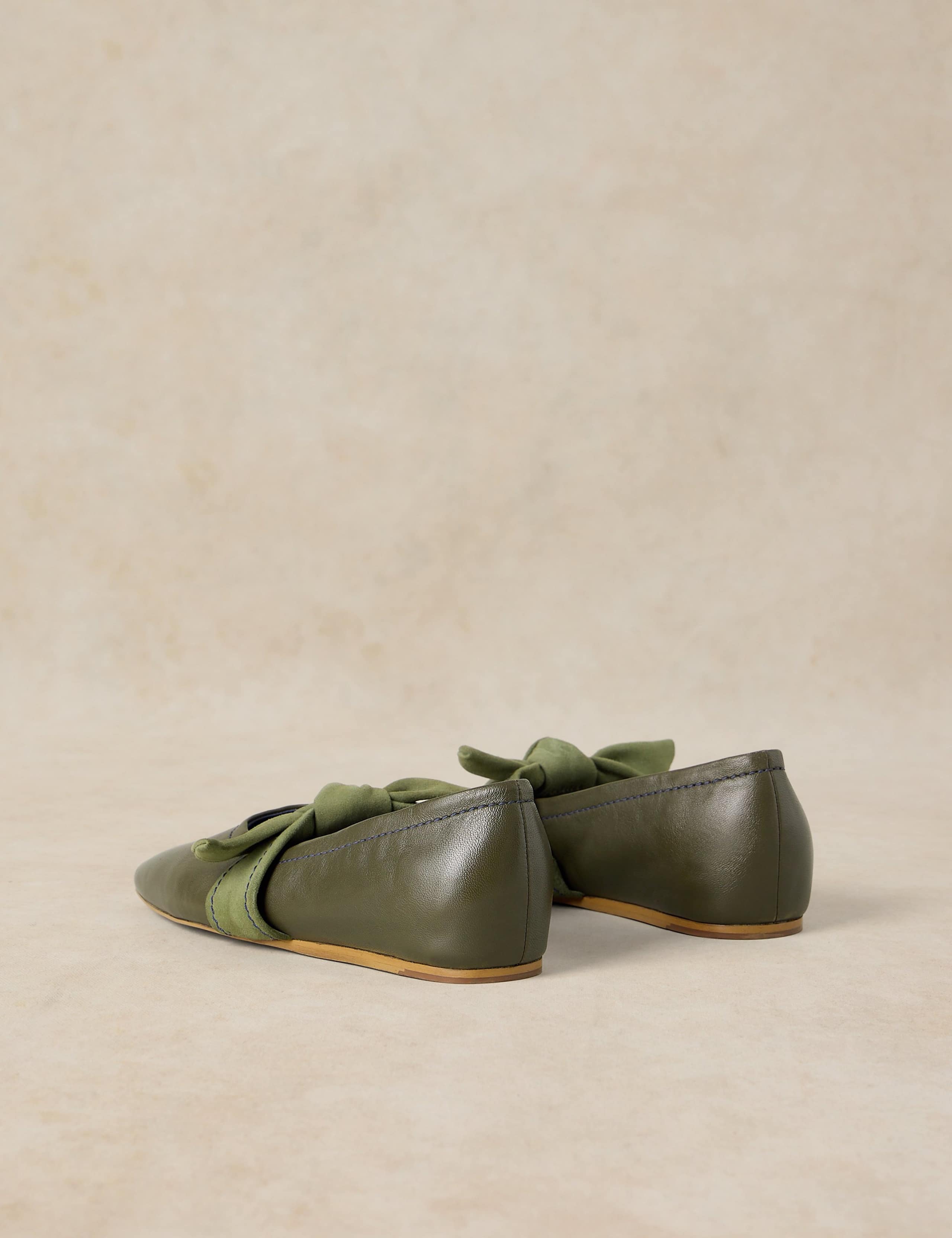 Low Heel Slip On Leather Pump 3 of 4