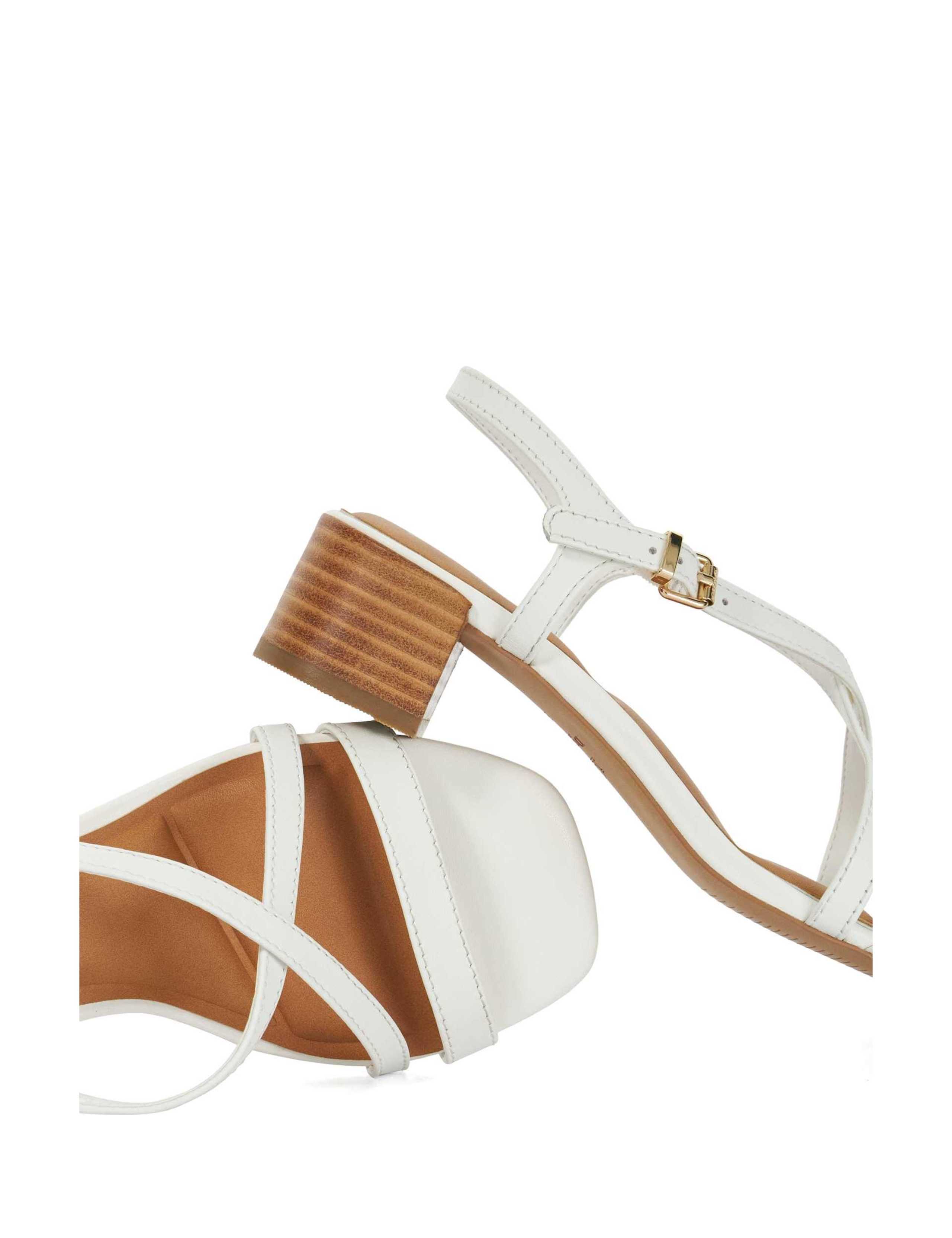 Wide Fit Leather Strappy Block Heel Sandals 5 of 5