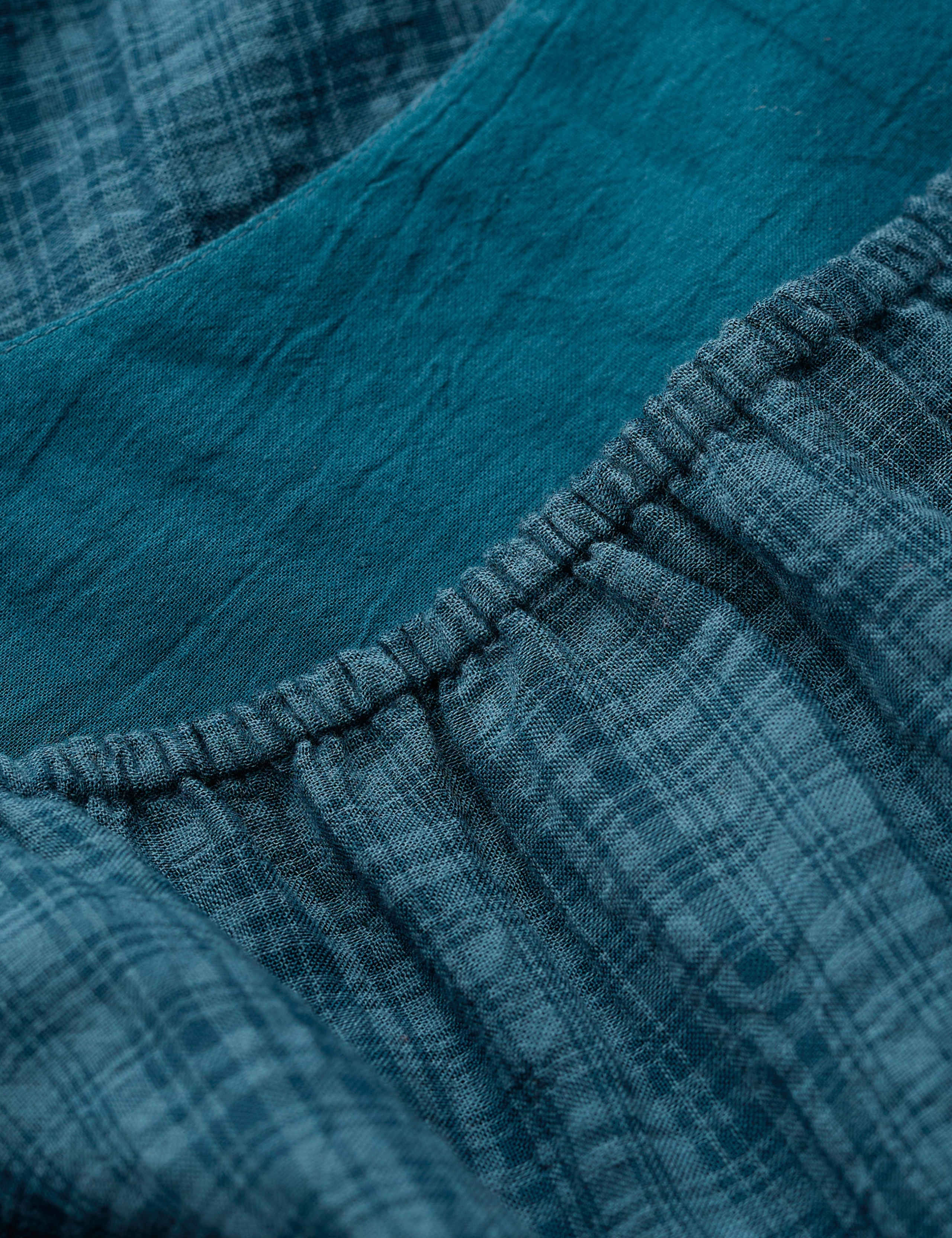 Cotton Rich Checked Seersucker Midi Dress 5 of 5