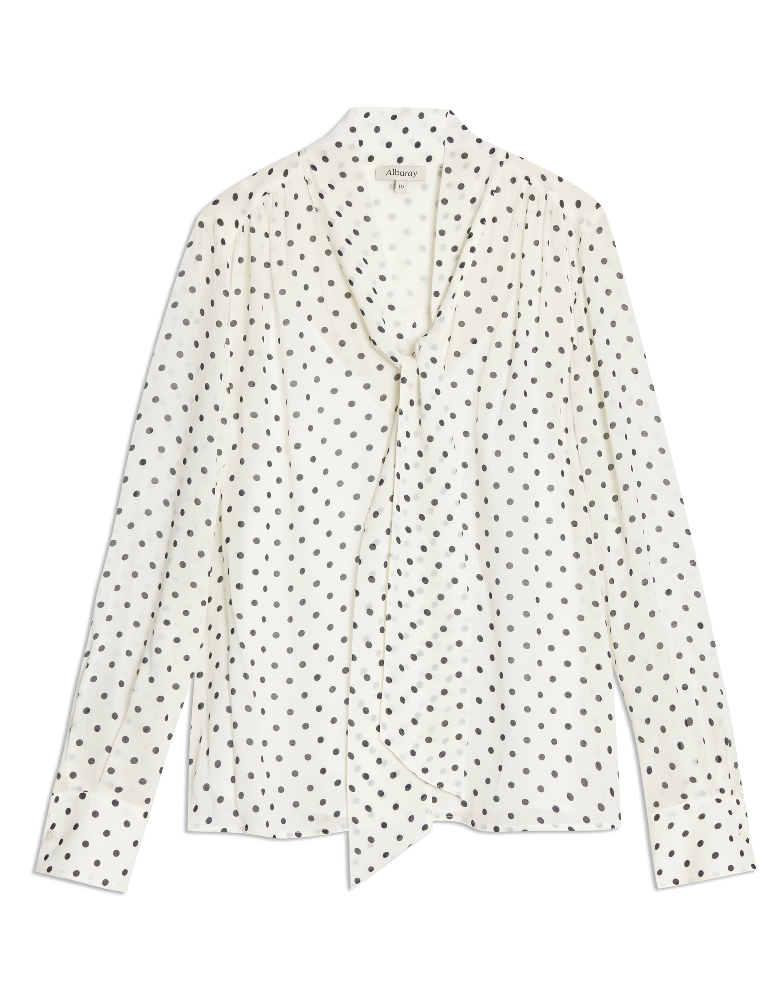 Polka Dot Tie Neck Blouse 2 of 6