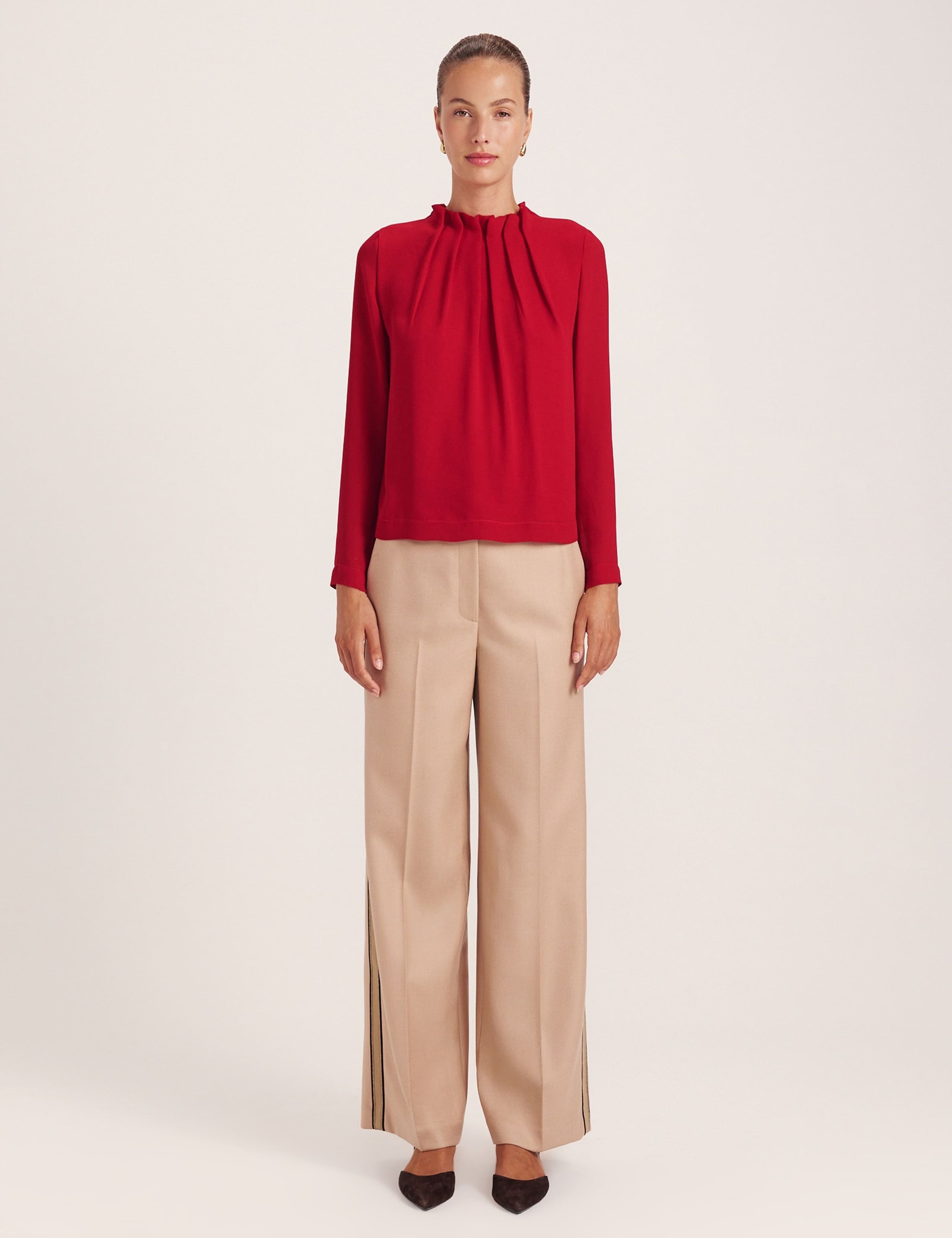 High Neck Long Sleeve Blouse 3 of 6