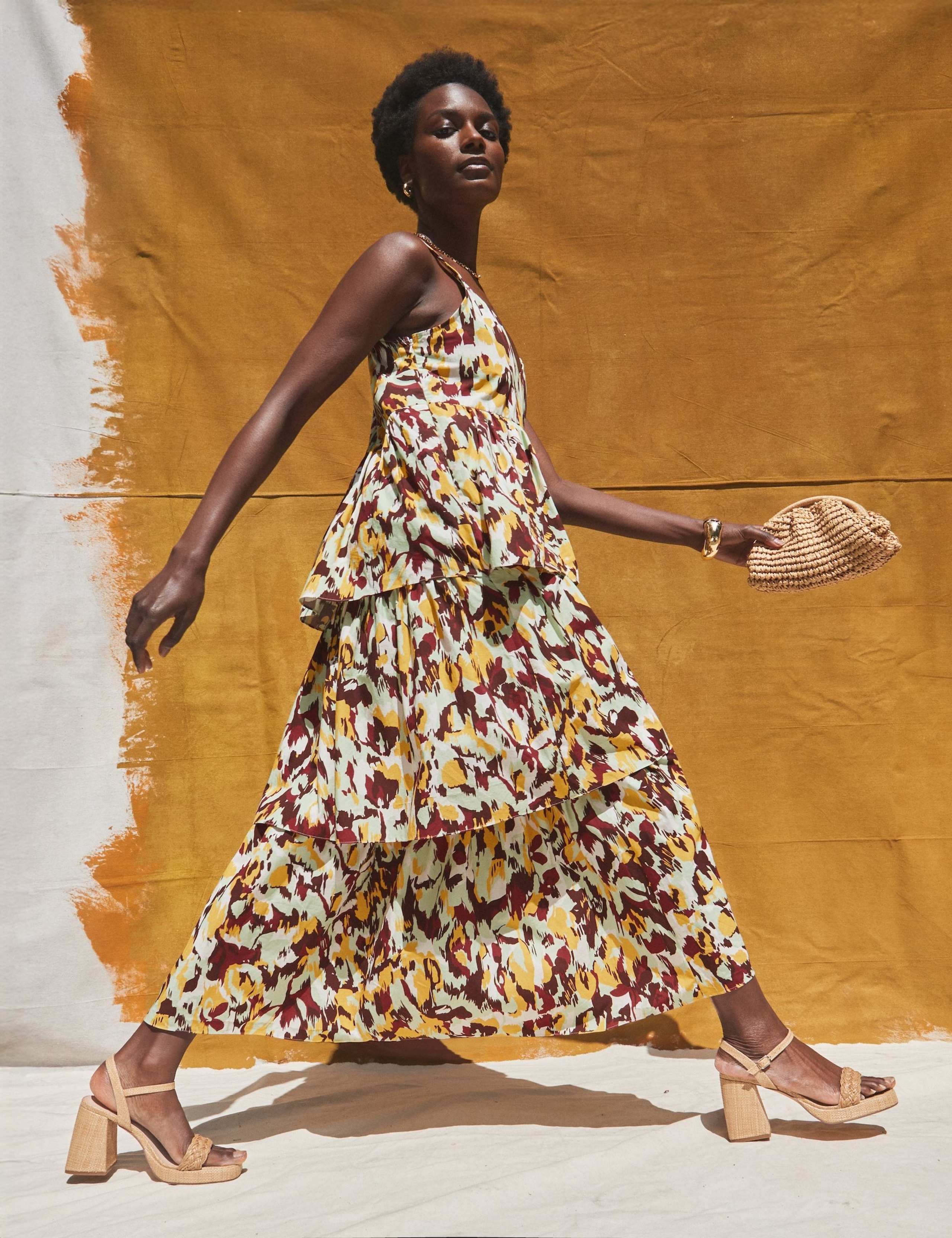 Pure Cotton Printed Midaxi Tiered Dress 2 of 6