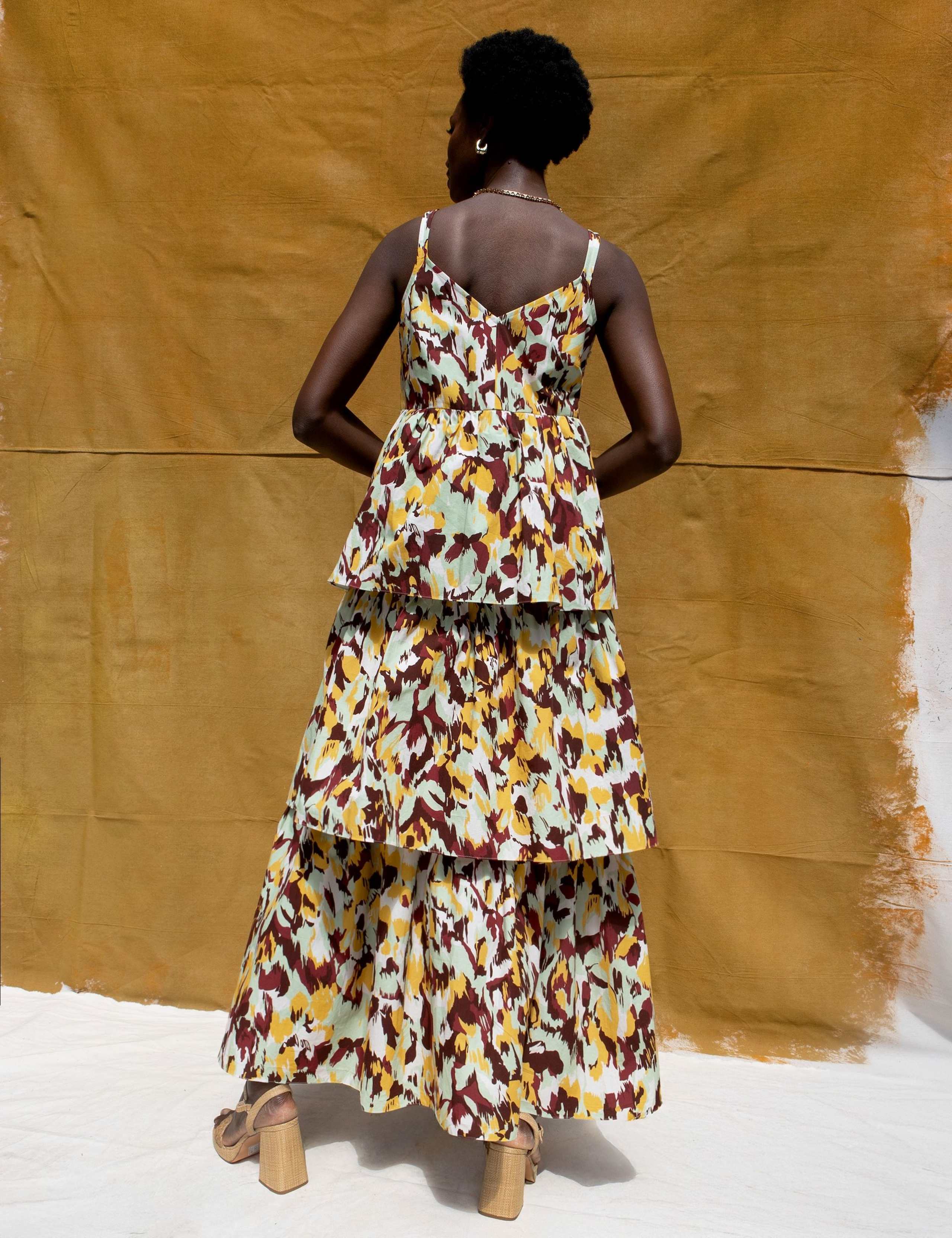 Pure Cotton Printed Midaxi Tiered Dress 3 of 6