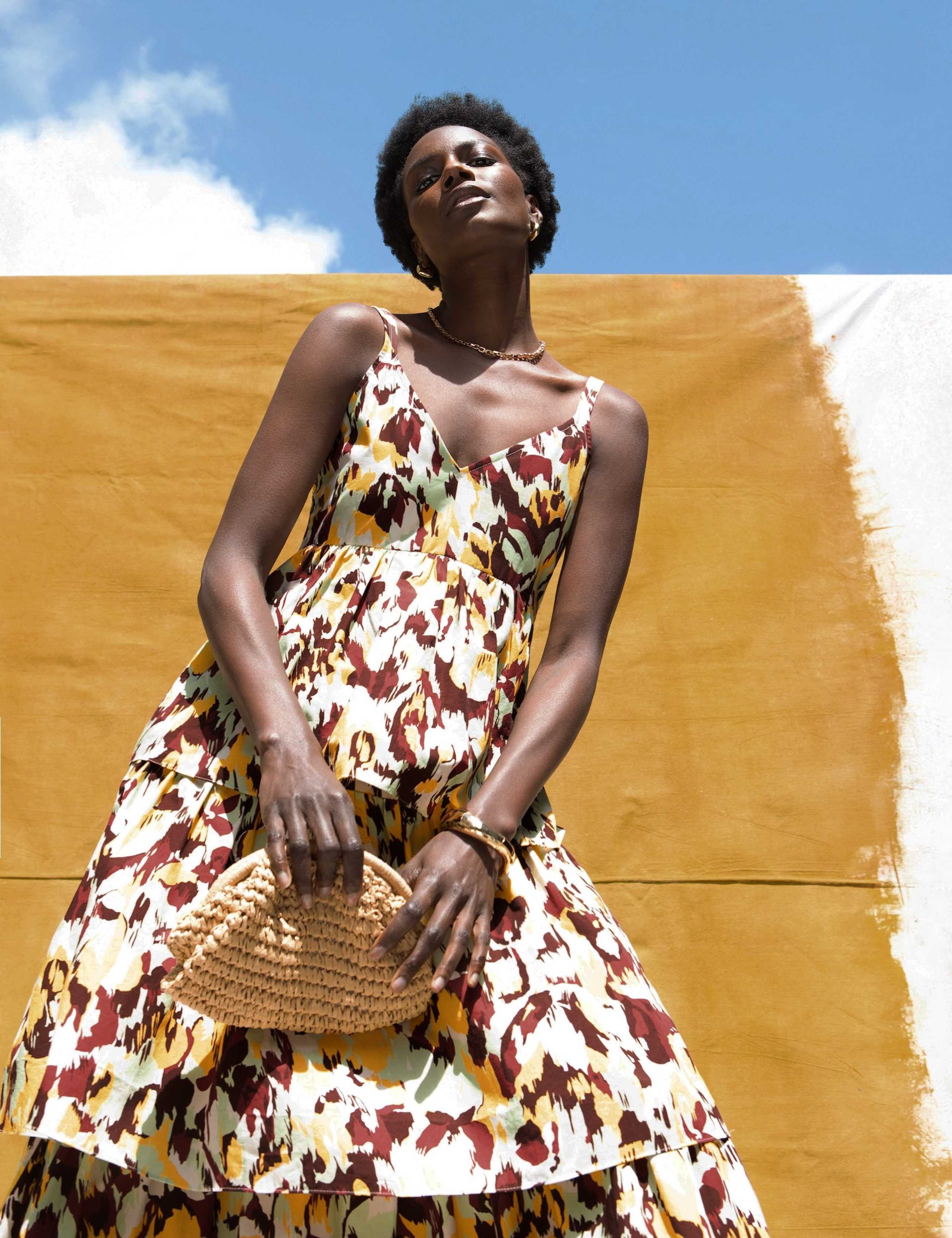 Pure Cotton Printed Midaxi Tiered Dress 4 of 6