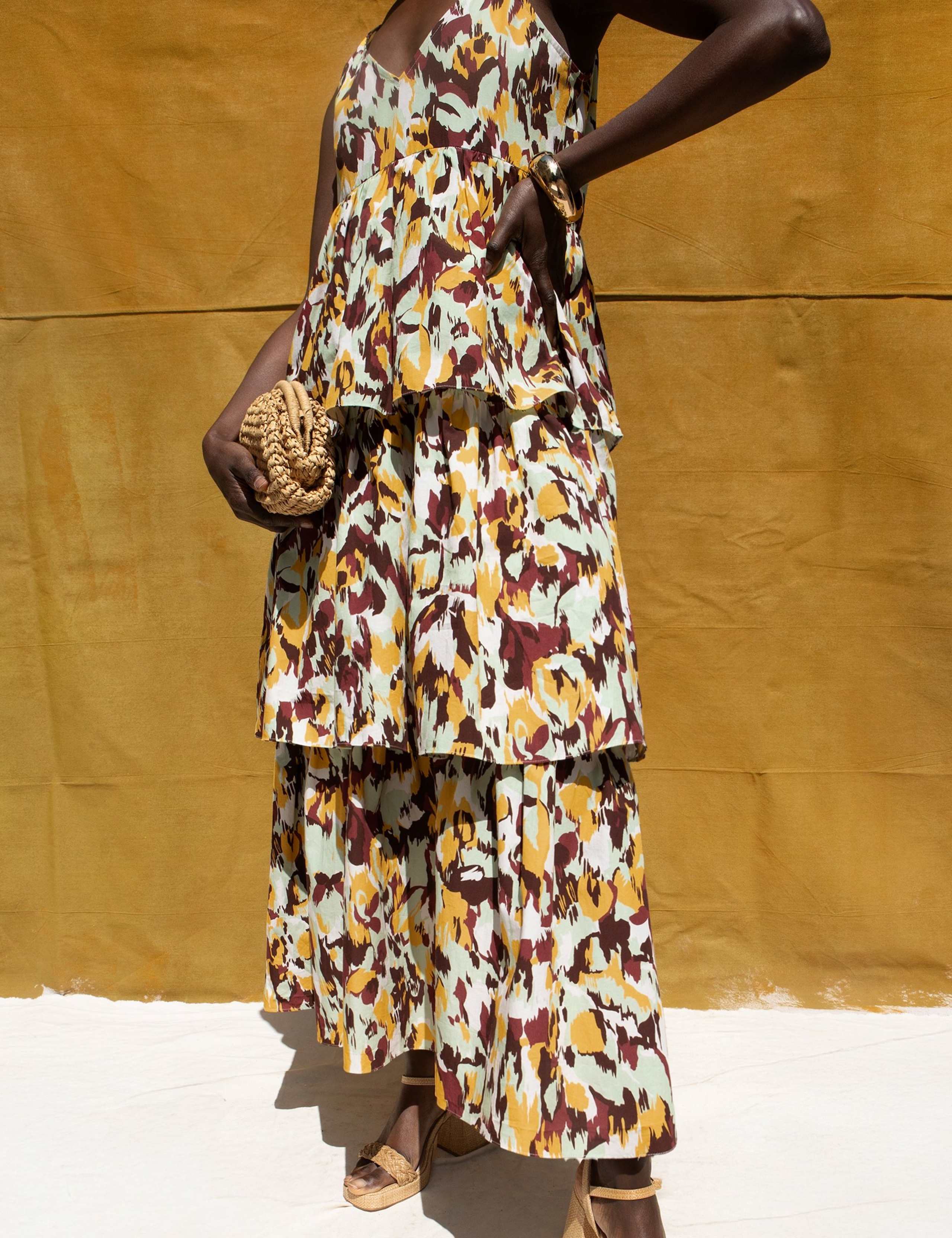 Pure Cotton Printed Midaxi Tiered Dress 5 of 6