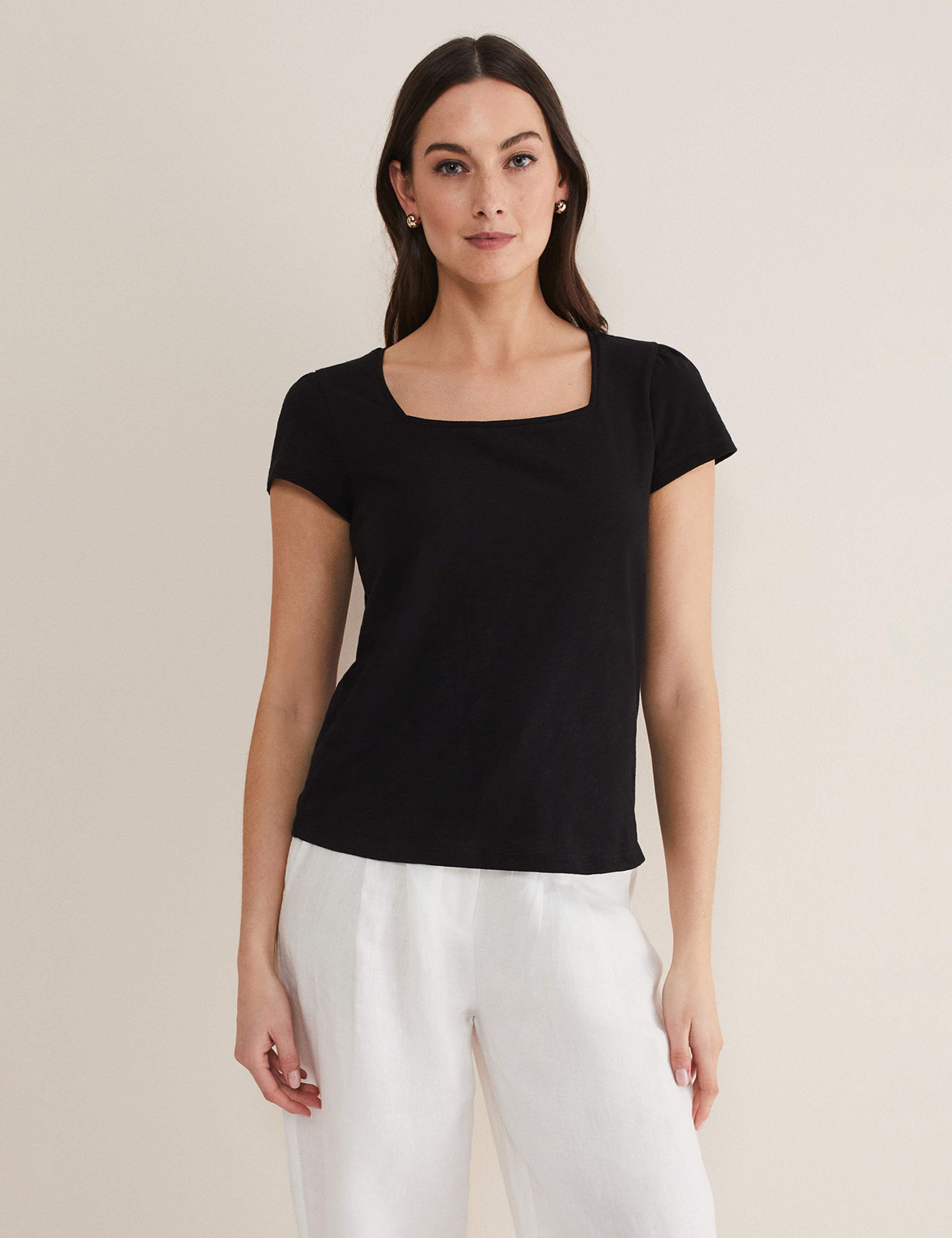 Pure Cotton Square Neck Top 1 of 6