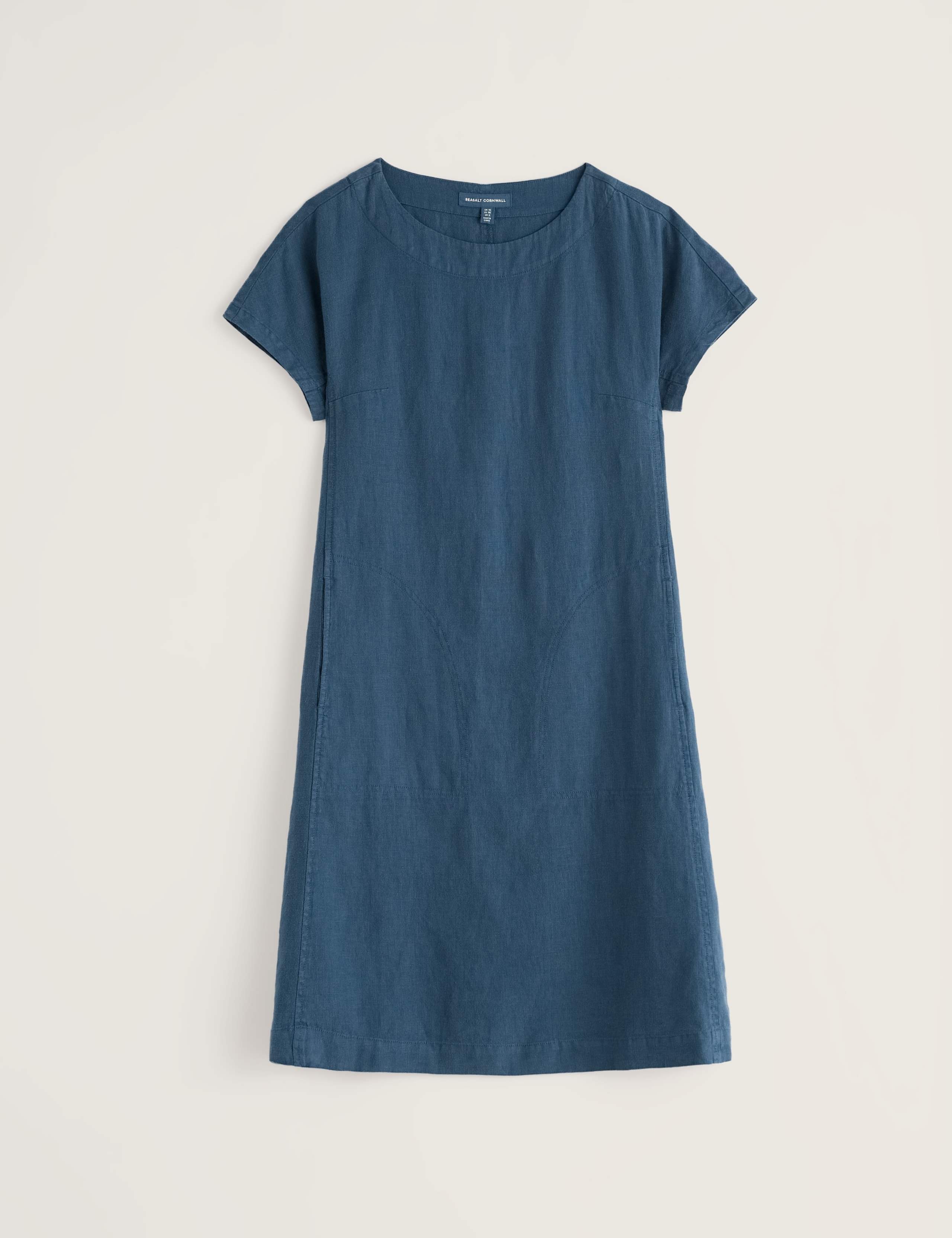 Pure Linen Midi Relaxed Shift Dress 2 of 5