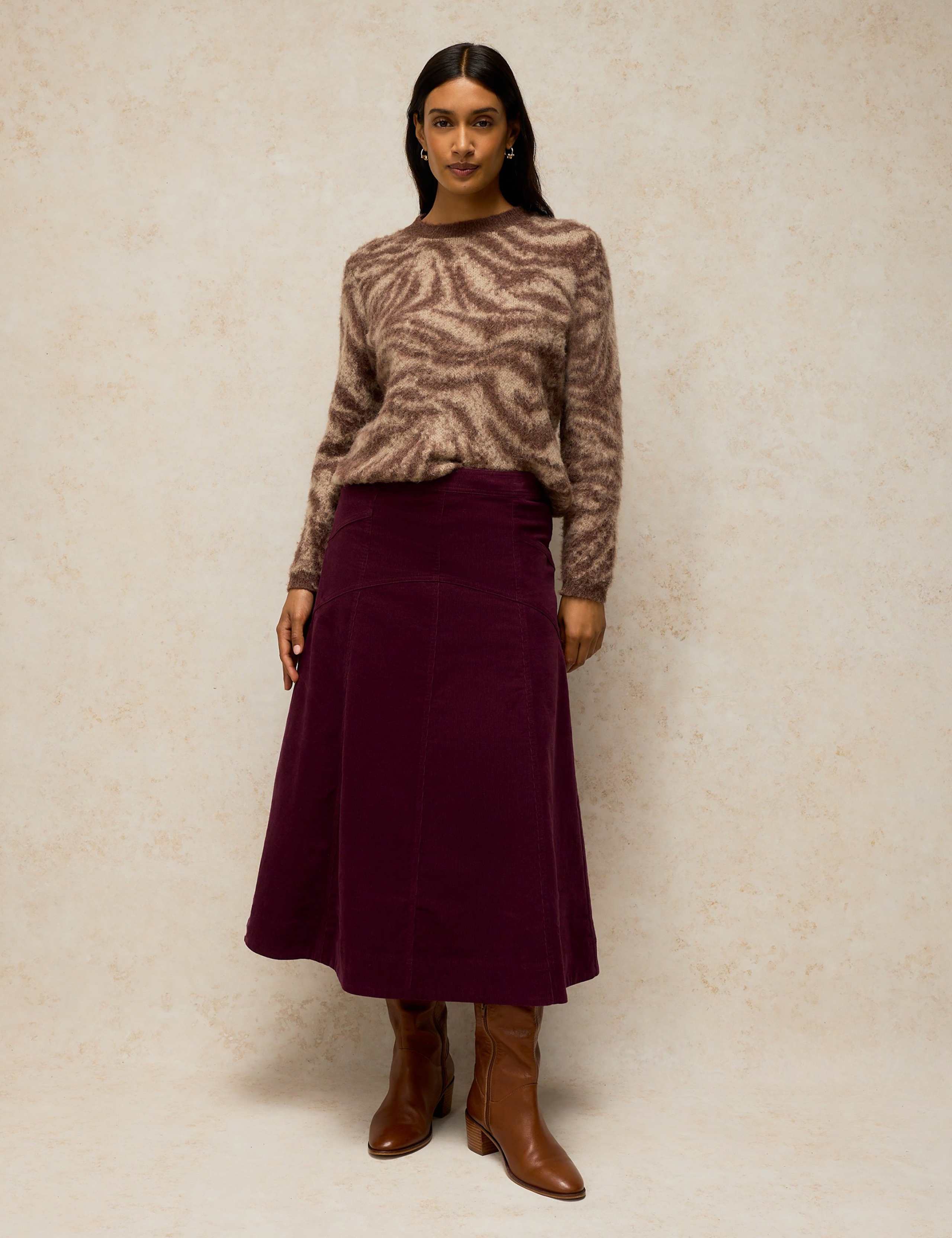 Zip Fastening A Line Midi Skirt 3 of 6