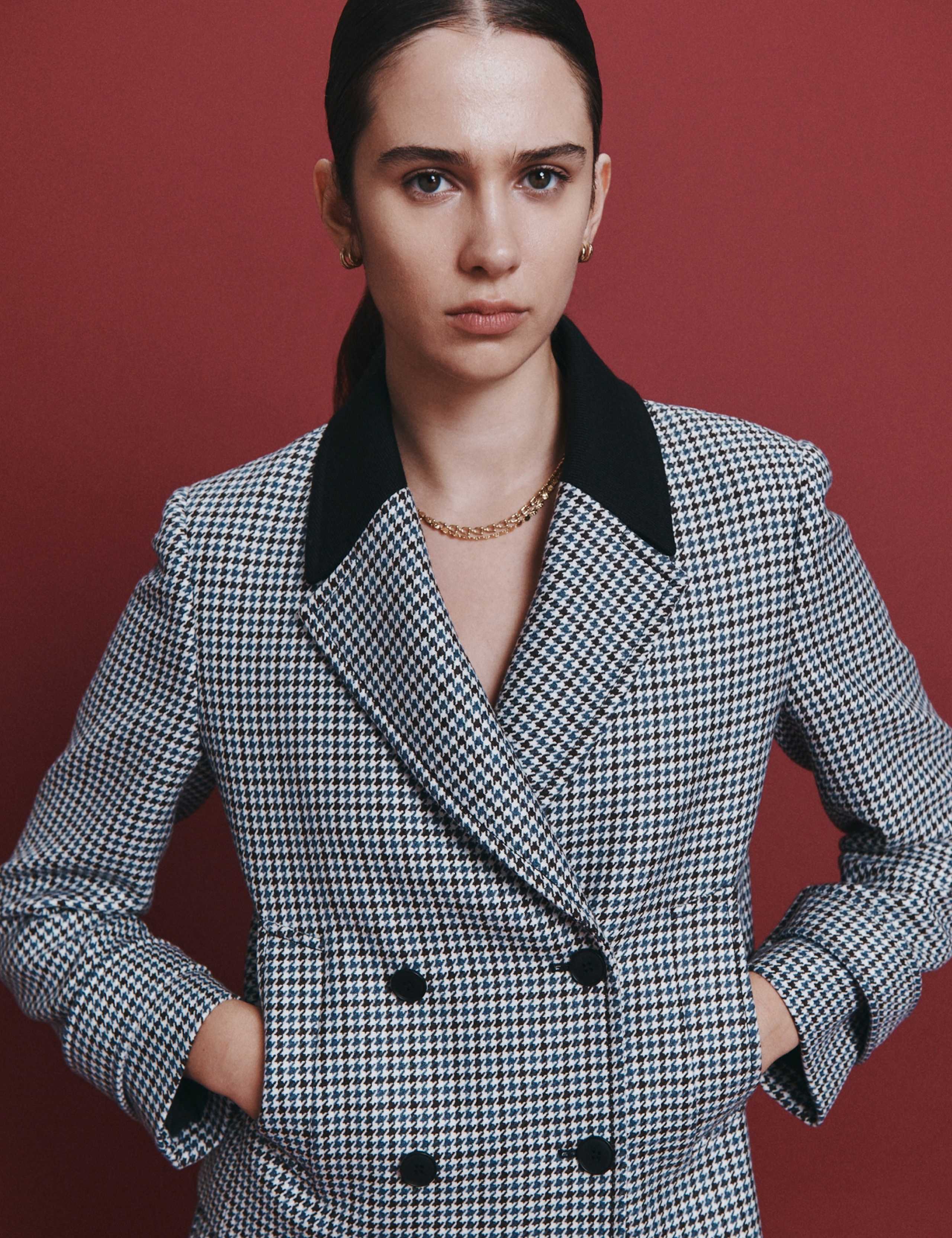 Checked Collared Overcoat 3 of 7