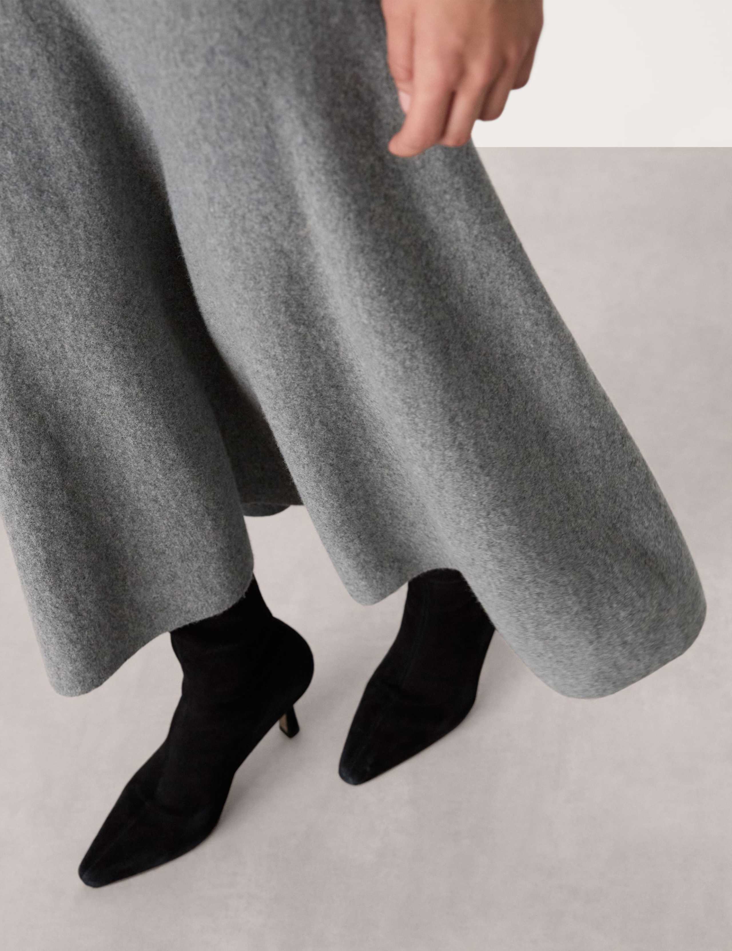 Pure Wool Midi A-Line Skirt 4 of 4