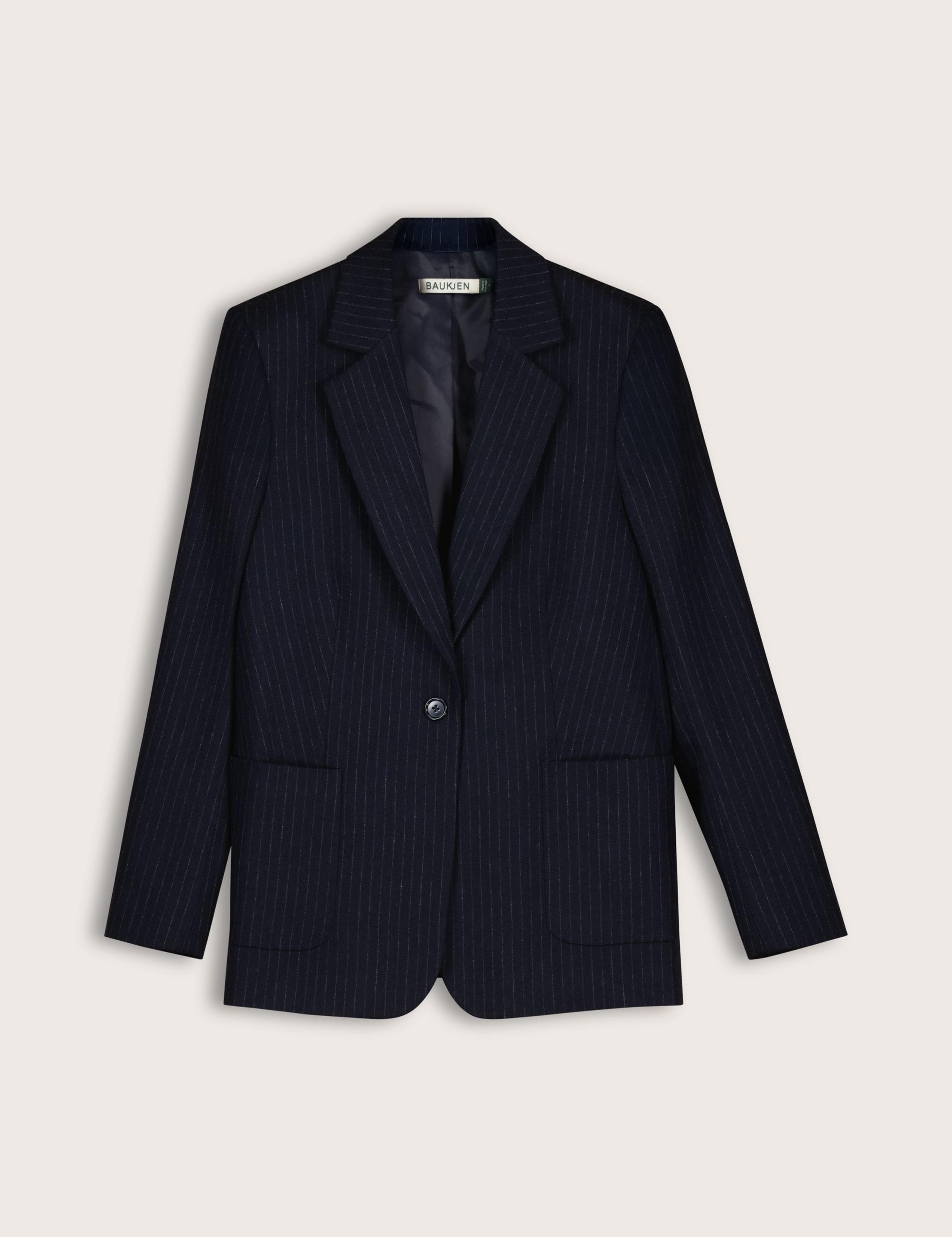 Tailored Pinstripe Blazer with Wool 2 of 5