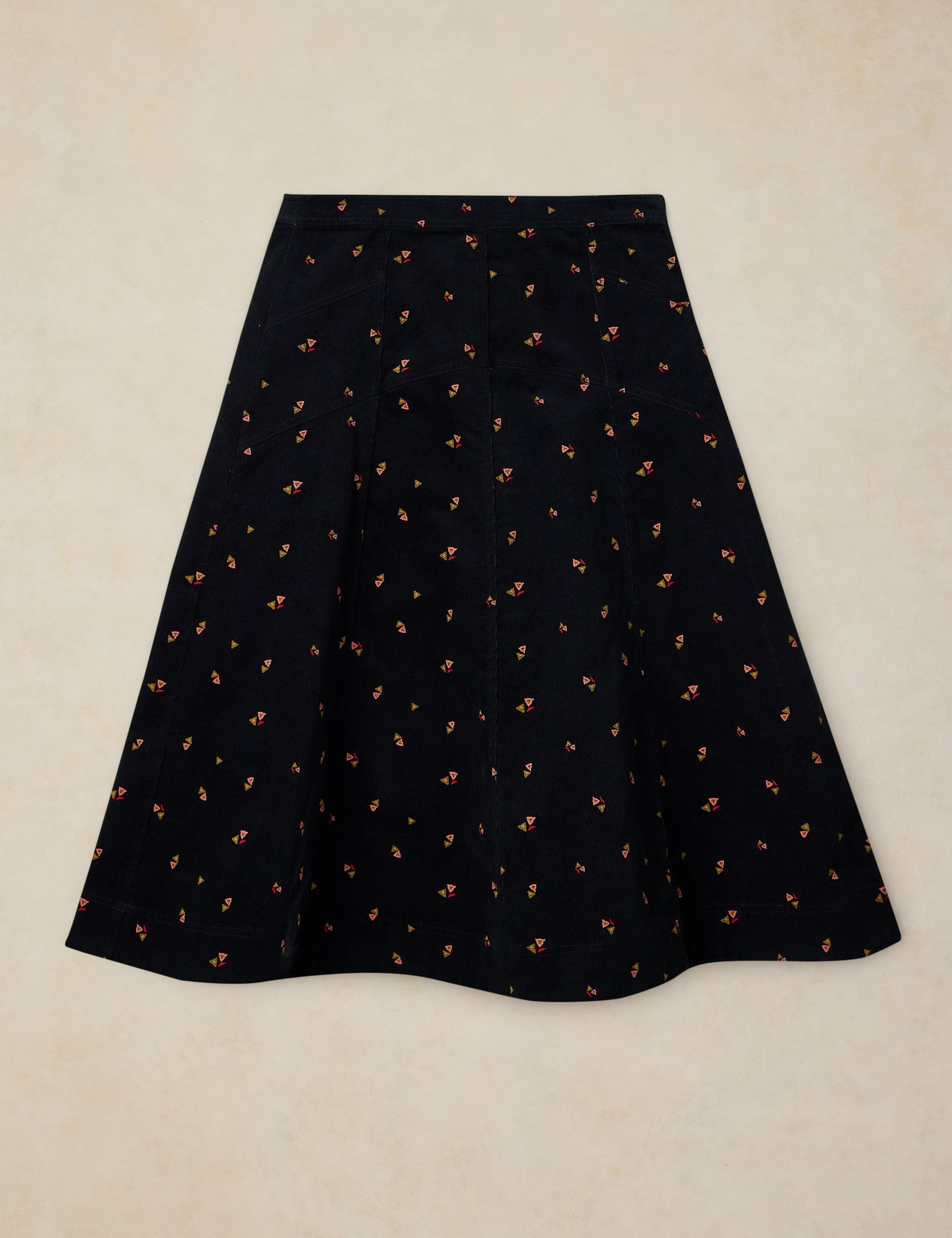 Patterned Cotton Flared Midi Skirt 2 of 6