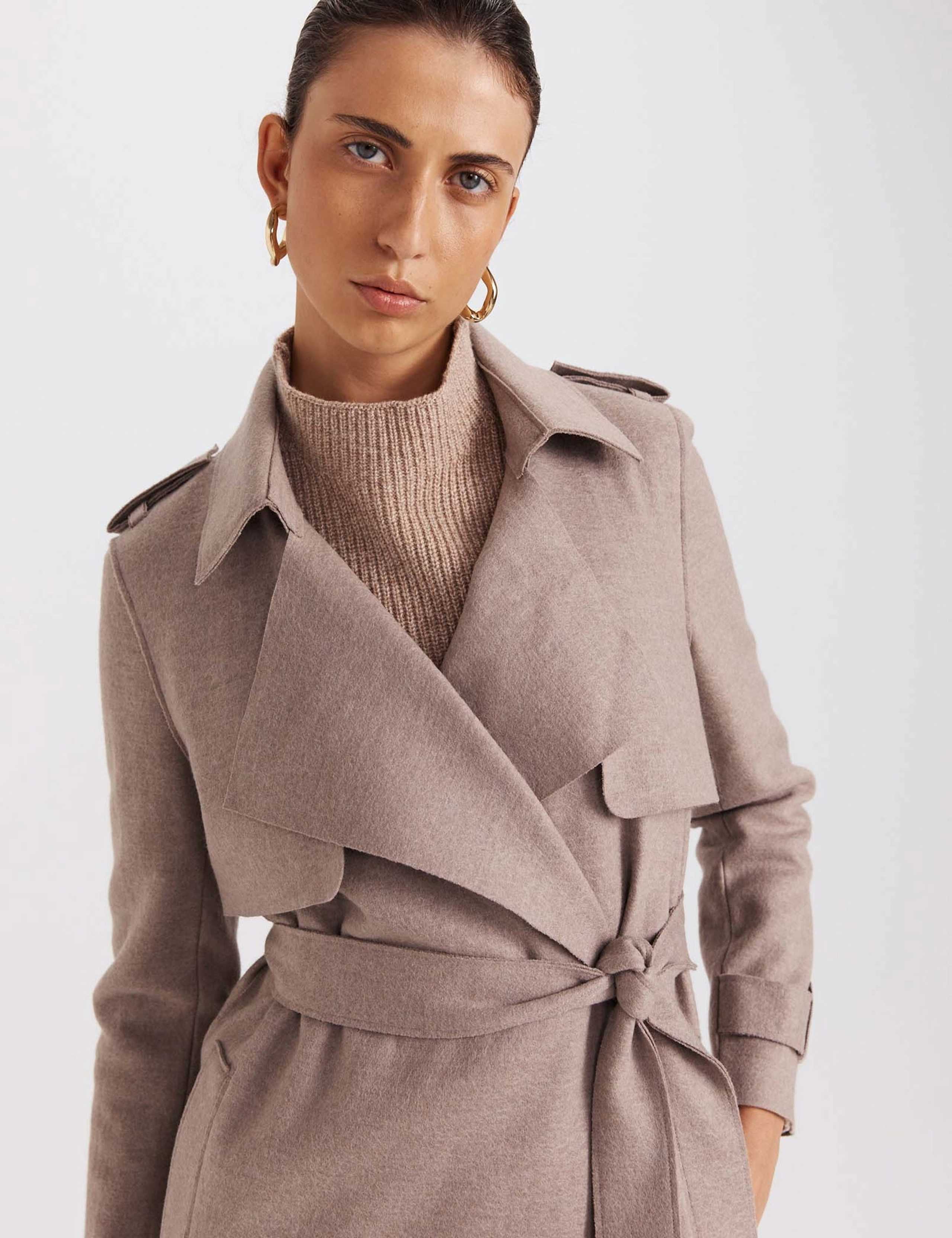 Pure Wool Collared Trench Coat 8 of 8