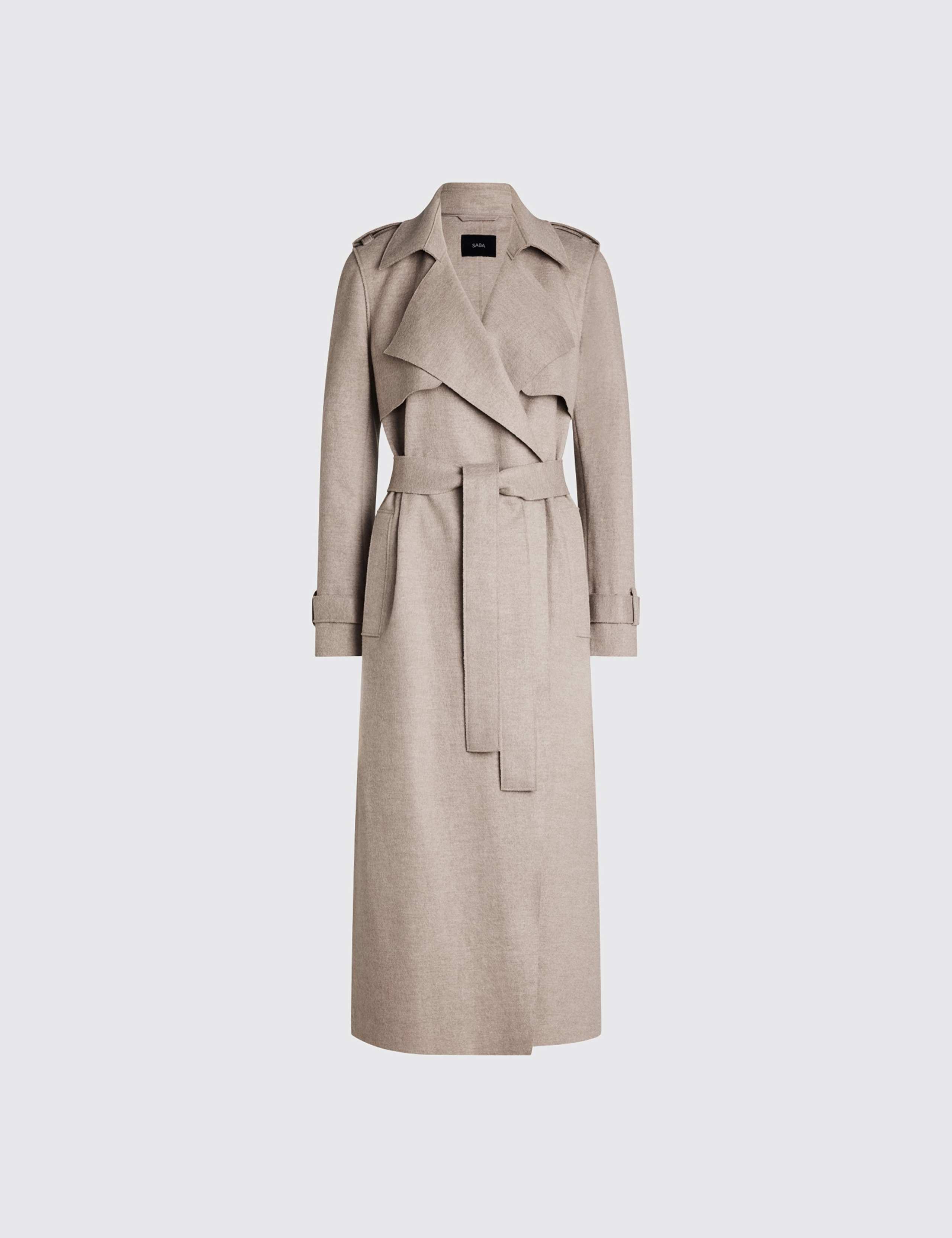 Pure Wool Collared Trench Coat 2 of 8