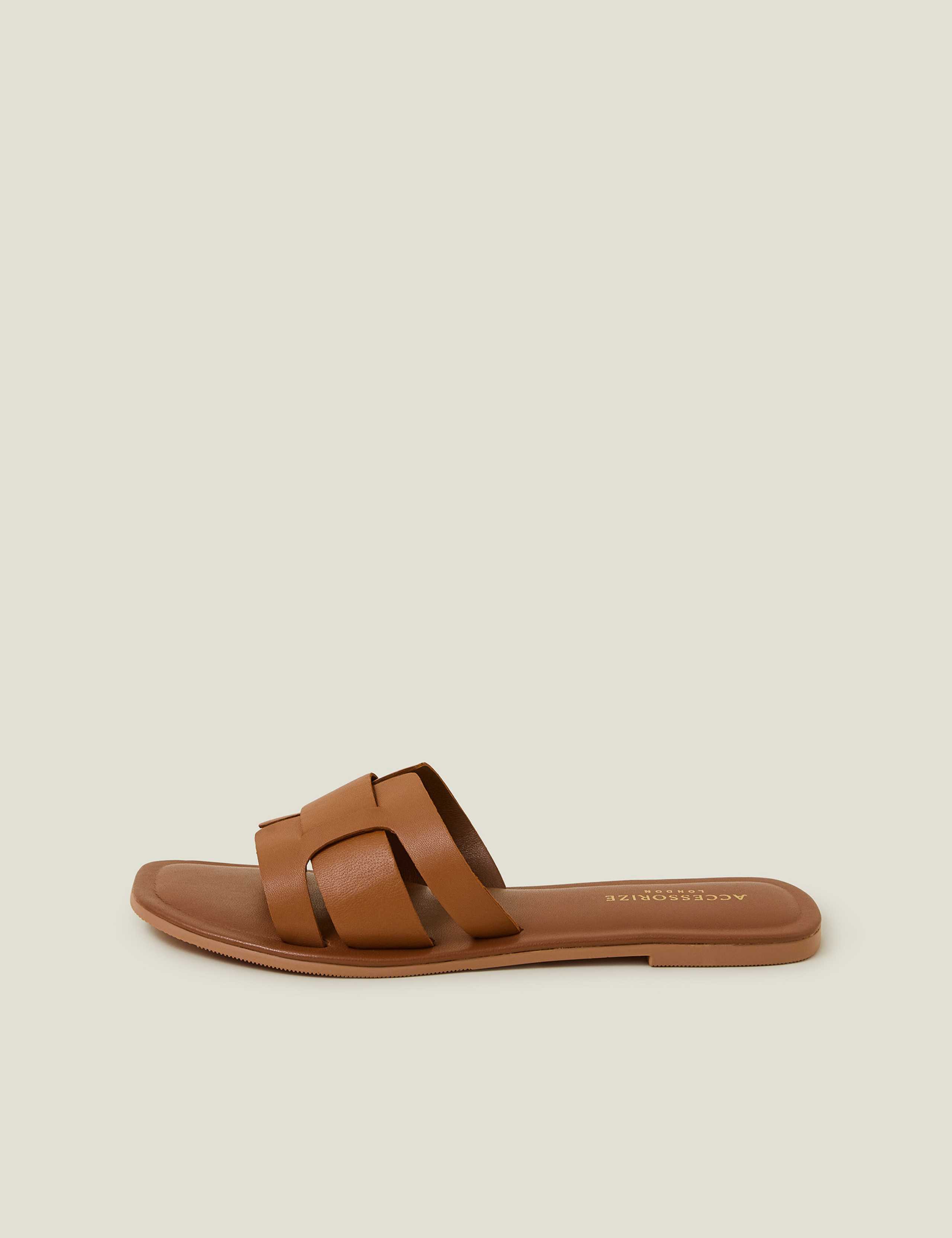 Leather Flat Sliders 2 of 4