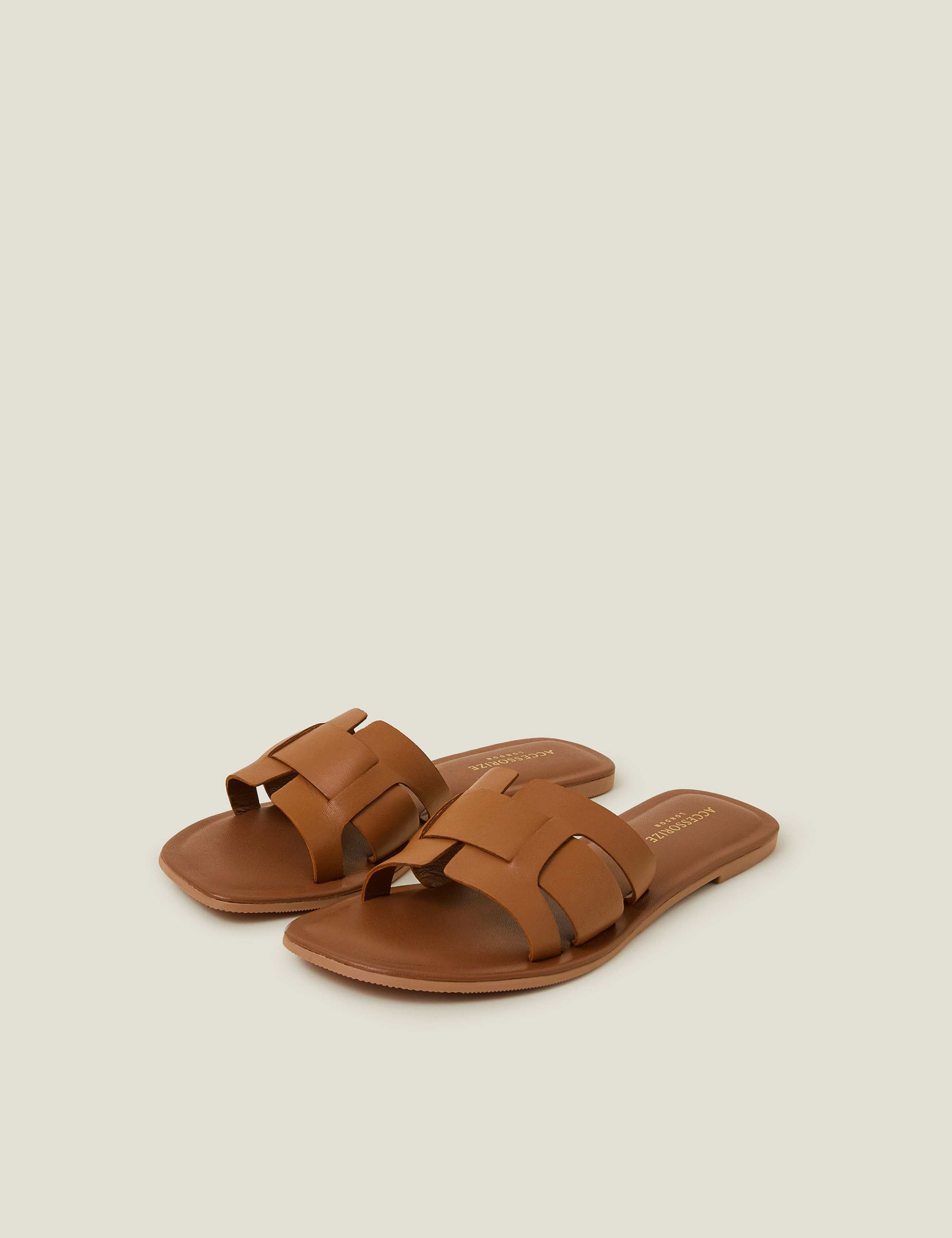 Leather Flat Sliders 3 of 4