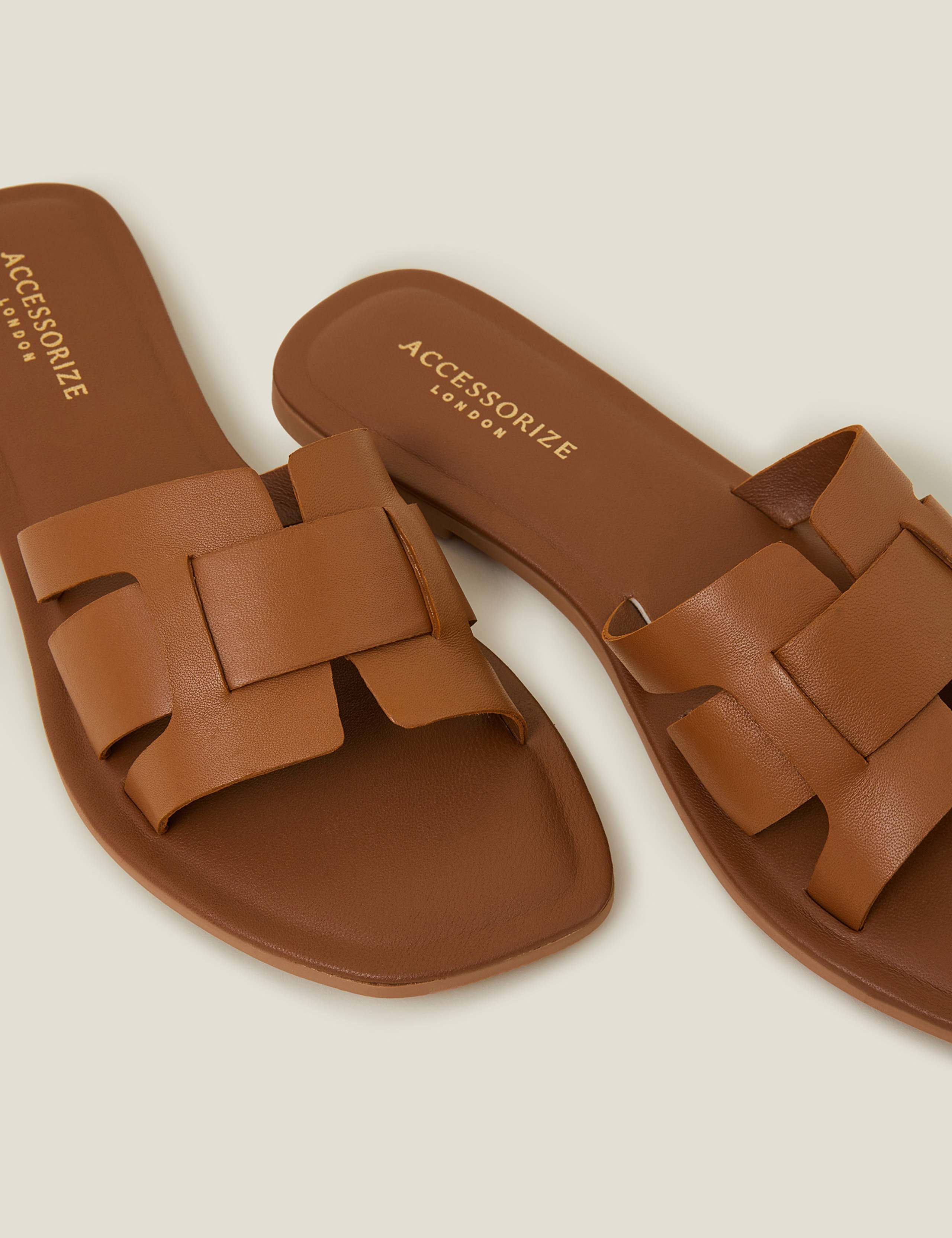 Leather Flat Sliders 4 of 4