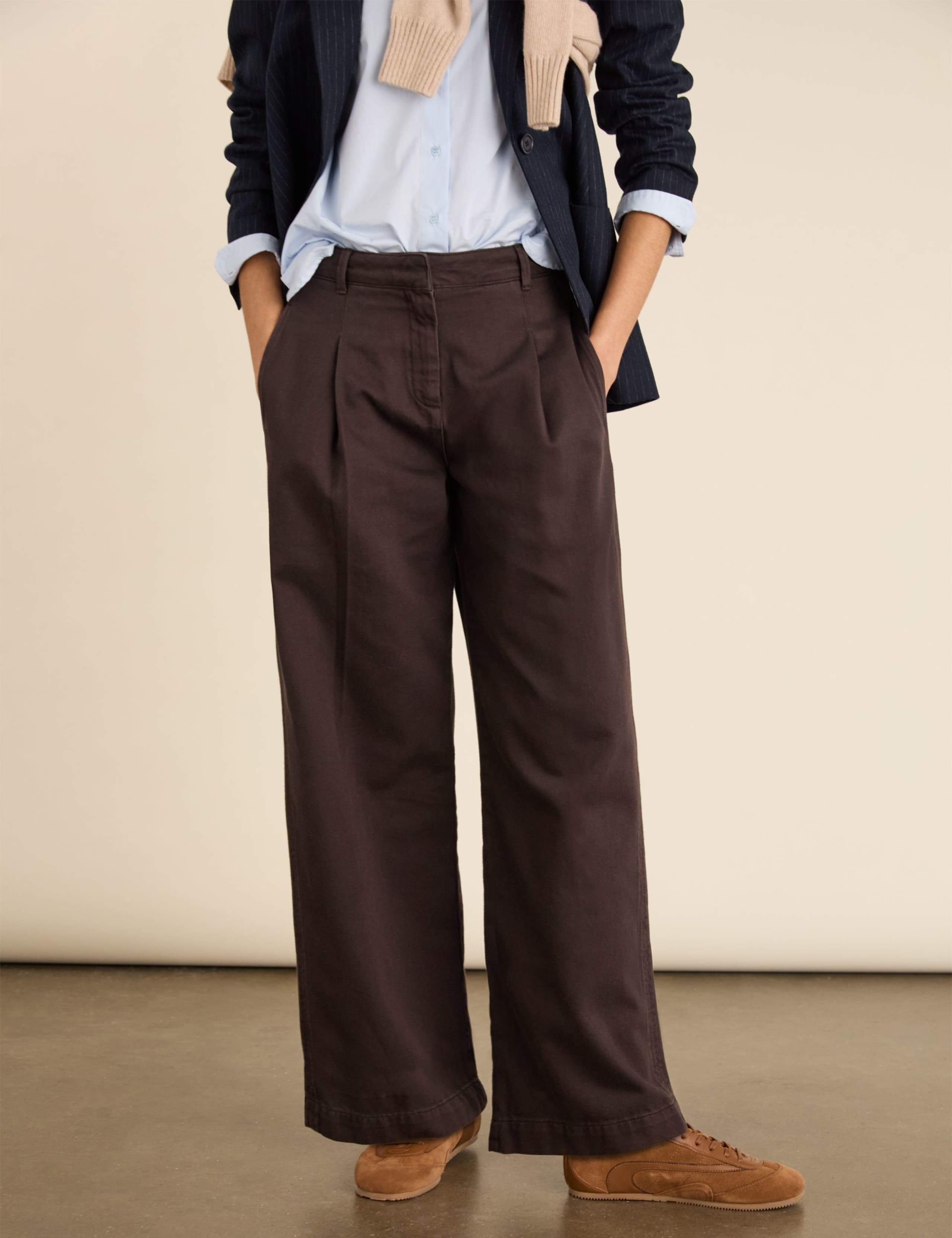 Pure Cotton Wide Leg Trousers 4 of 6