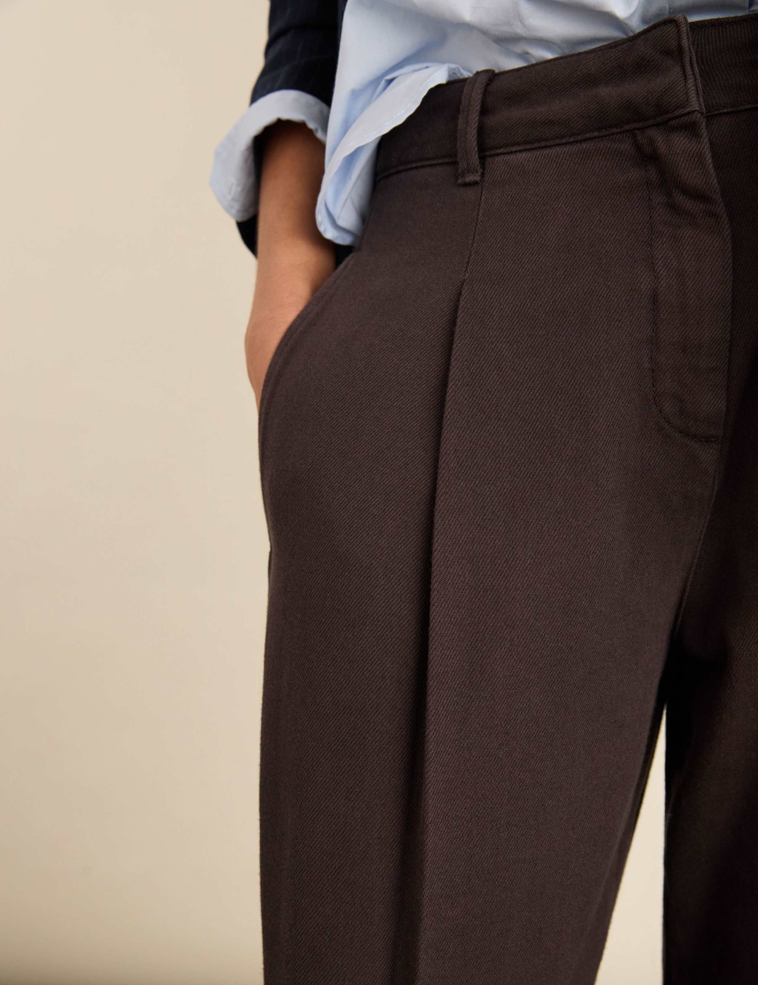 Pure Cotton Wide Leg Trousers 5 of 6