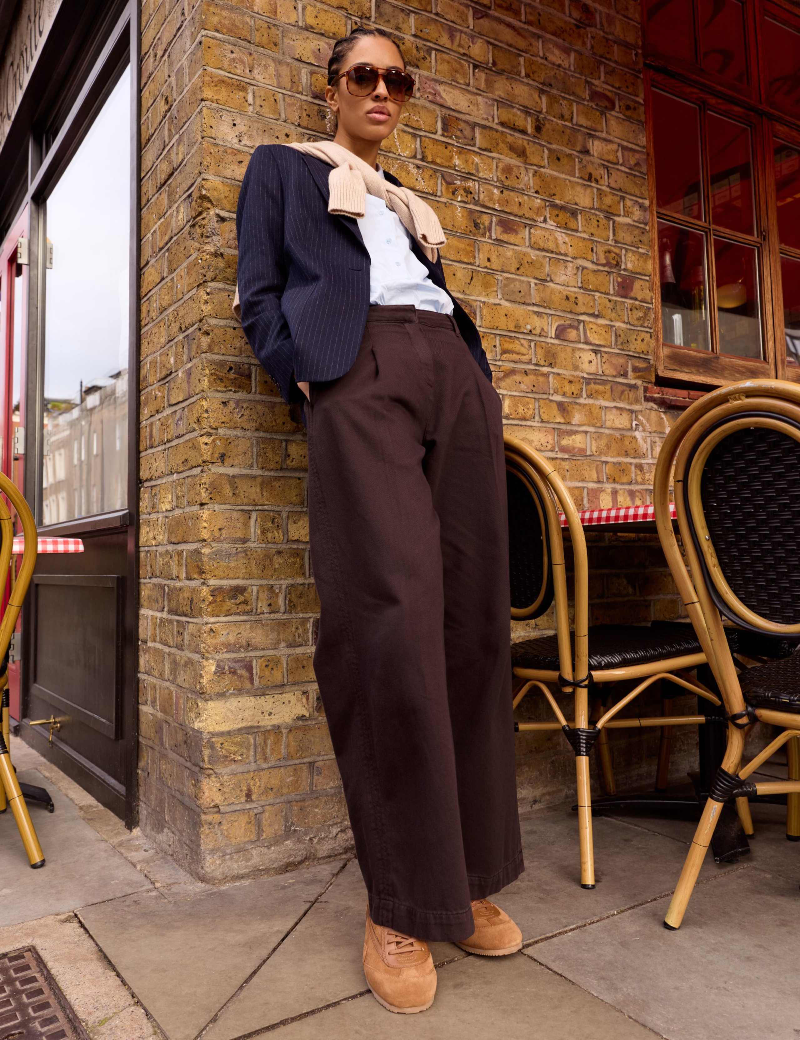 Pure Cotton Wide Leg Trousers 6 of 6