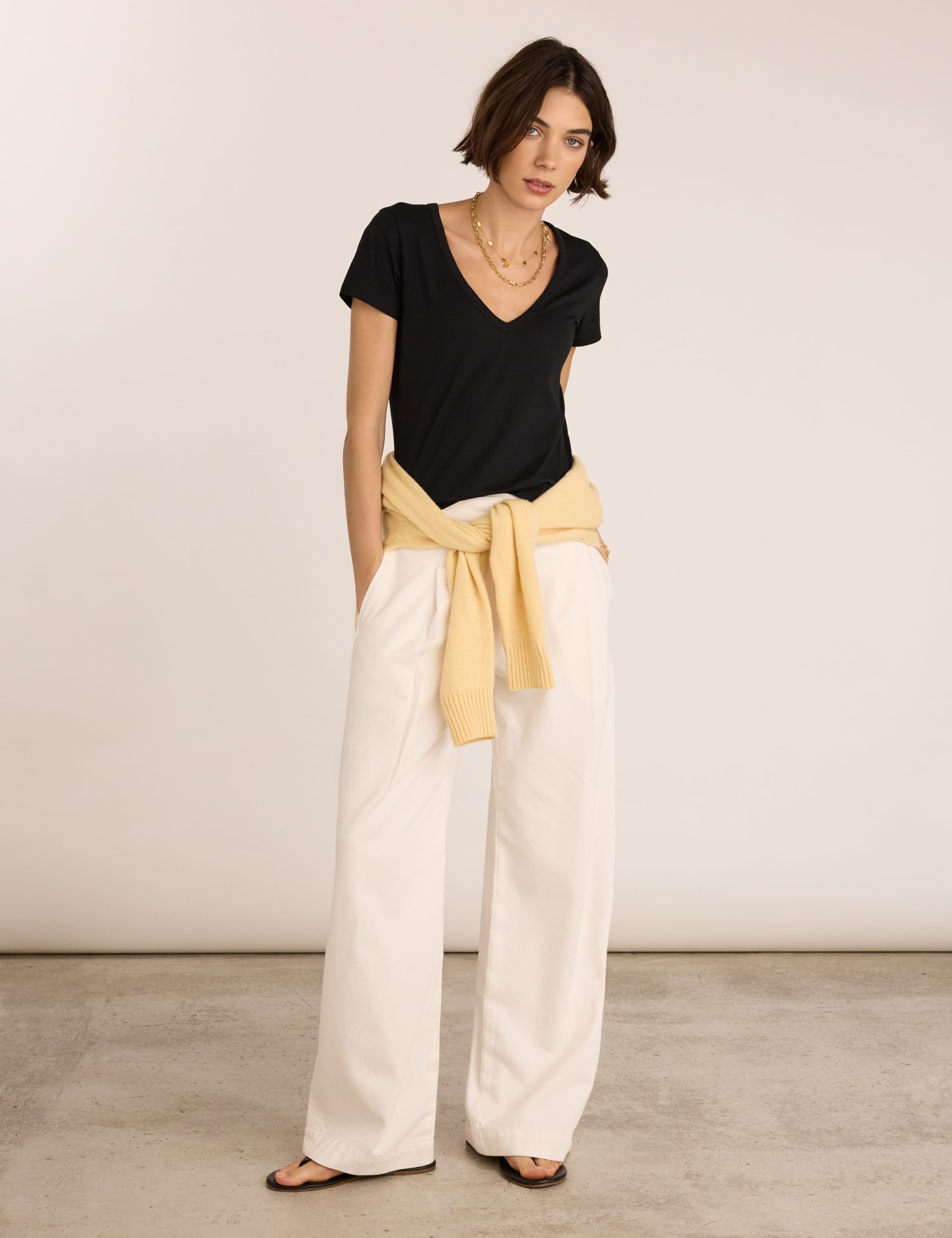 Pure Cotton Wide Leg Trousers 3 of 6