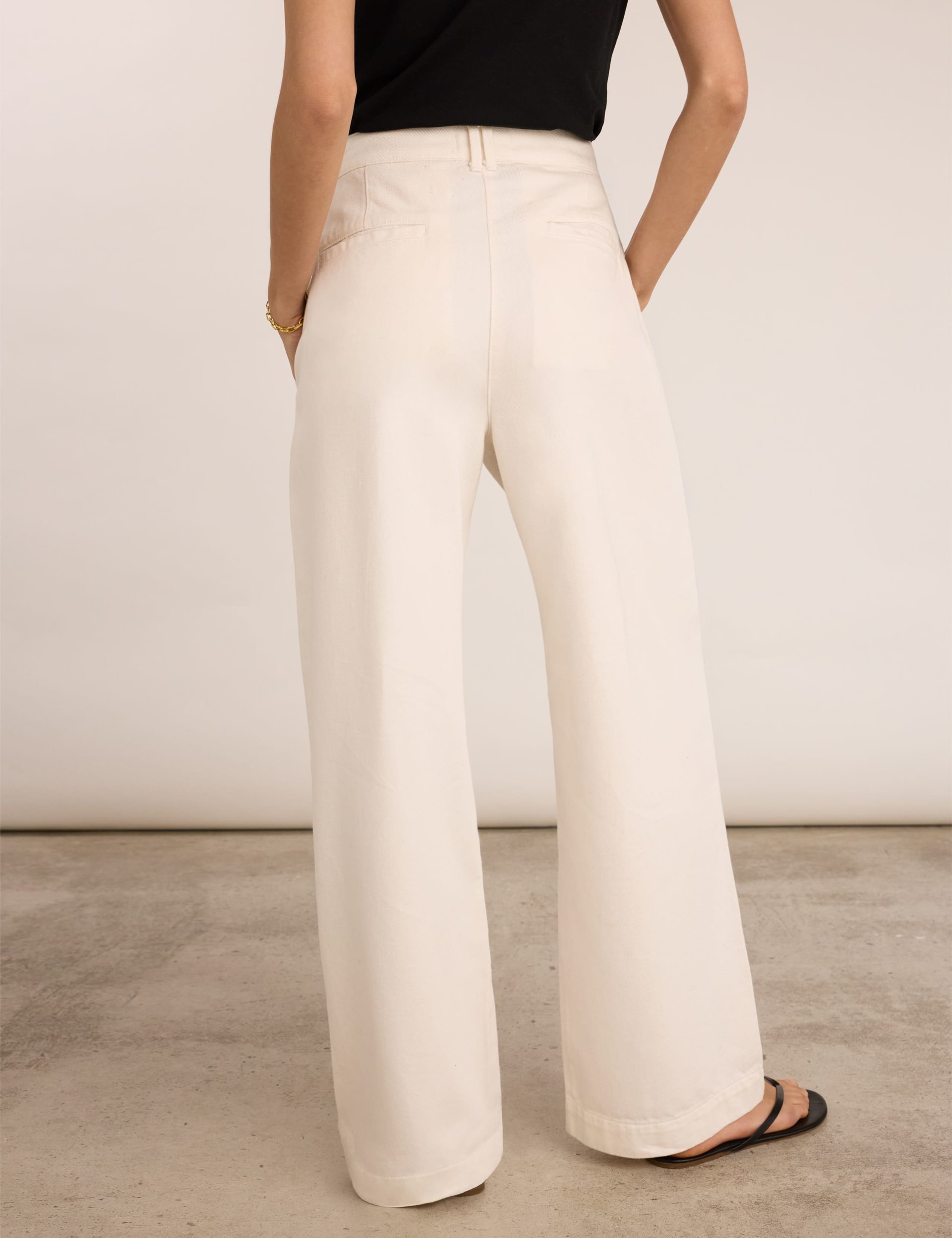 Pure Cotton Wide Leg Trousers 4 of 6