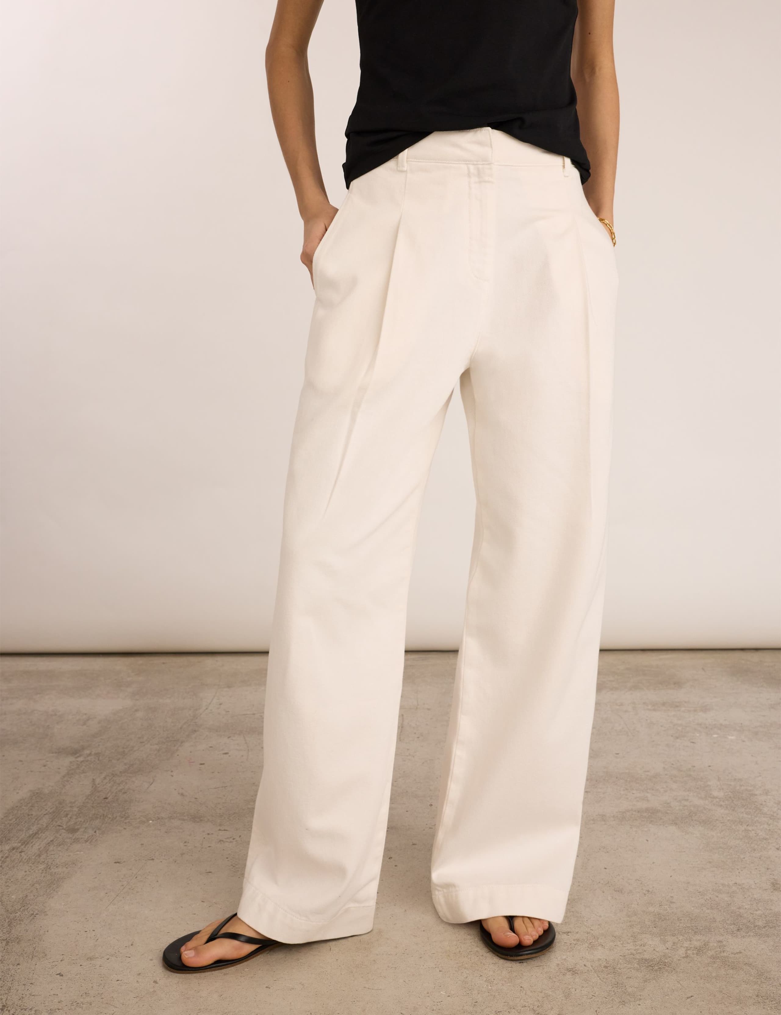 Pure Cotton Wide Leg Trousers 6 of 6