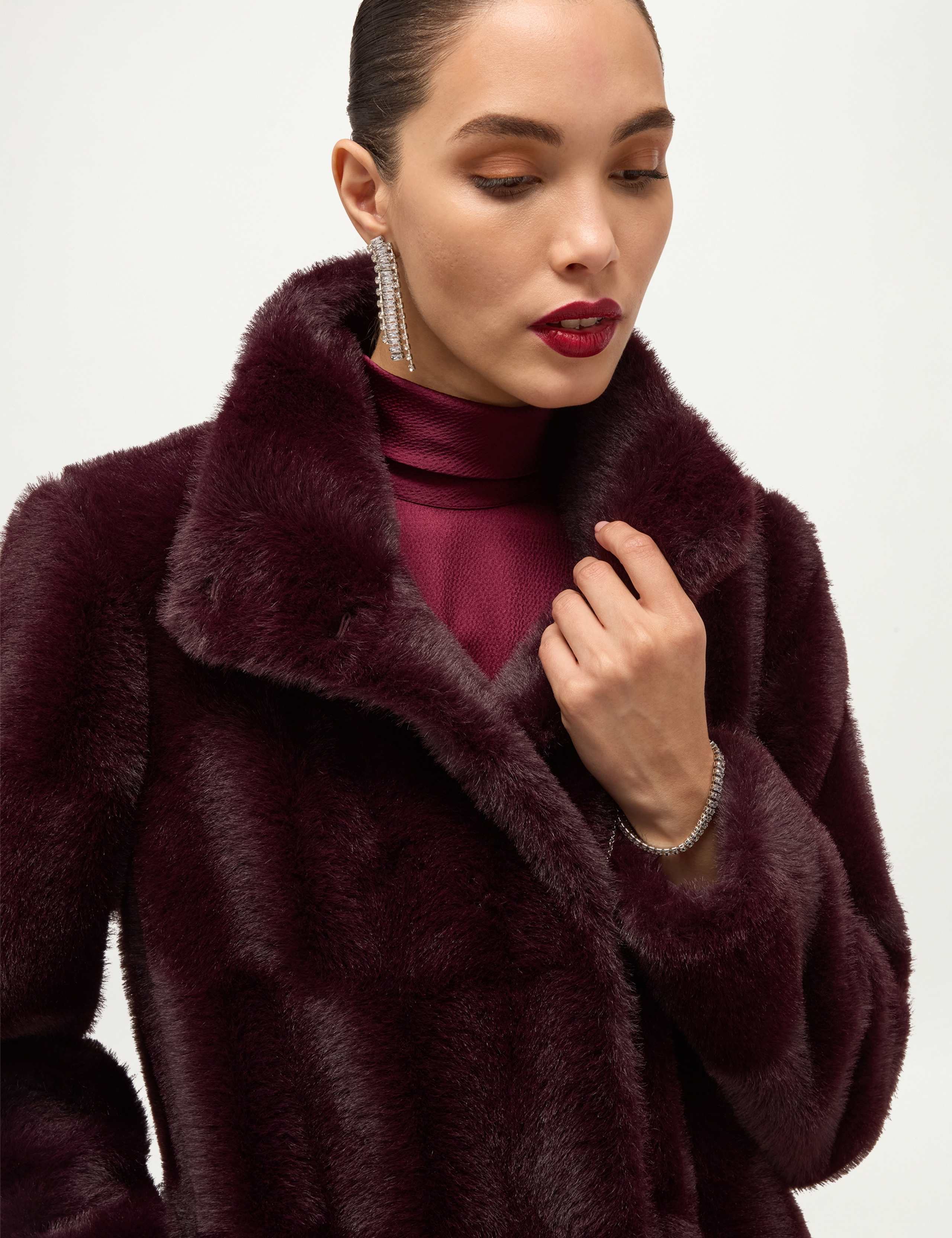 Faux Fur High Neck Coat 4 of 9