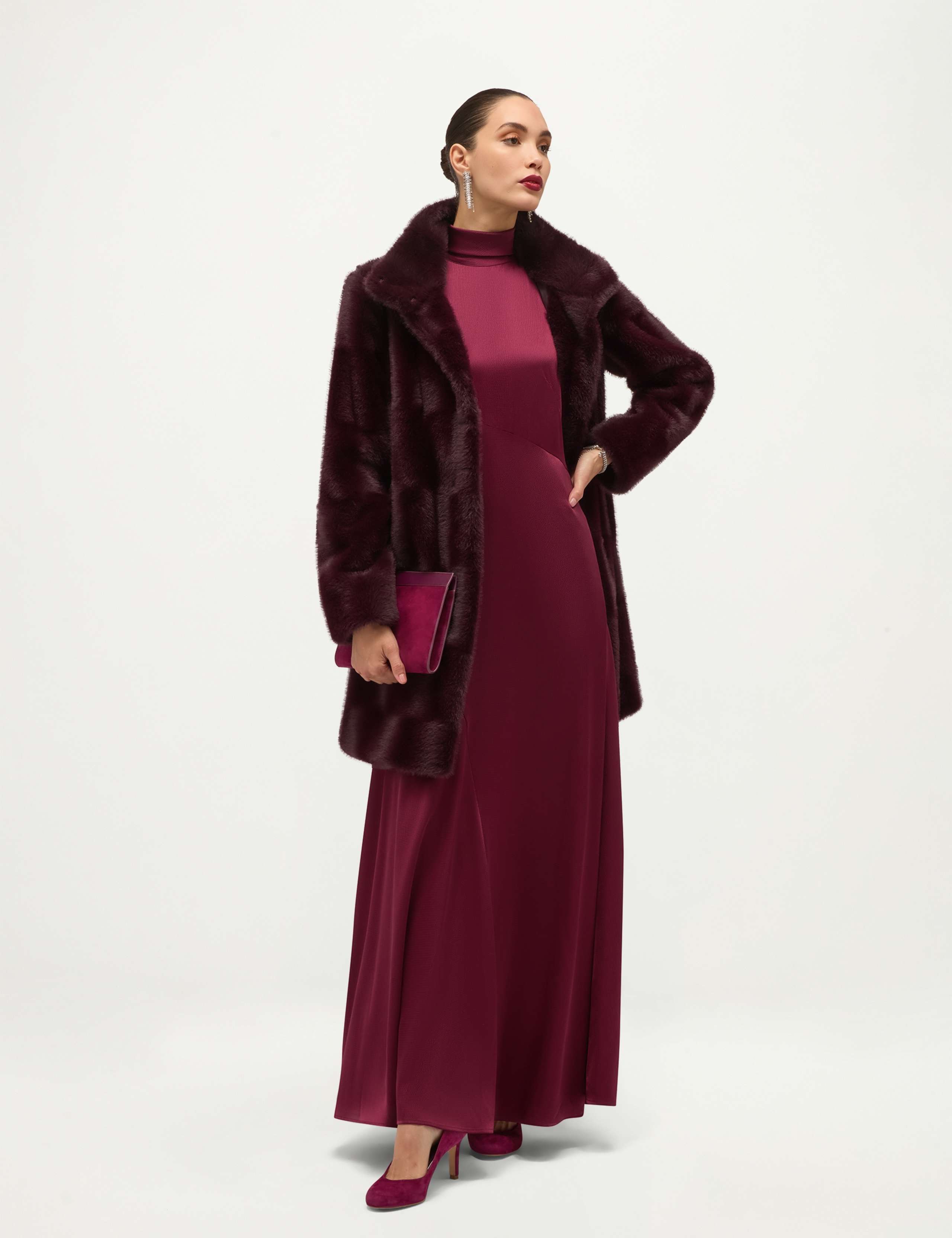 Faux Fur High Neck Coat 5 of 9