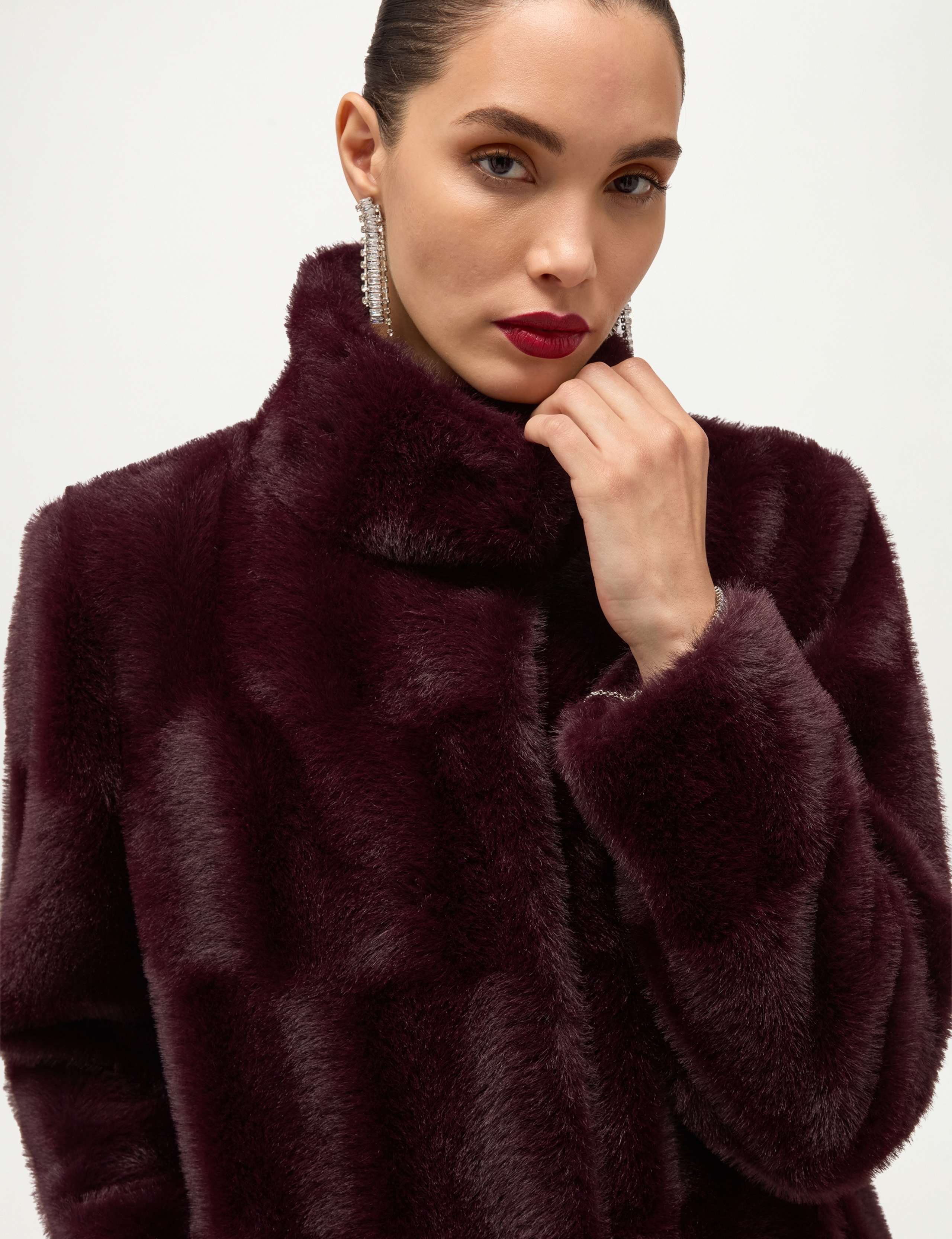 Faux Fur High Neck Coat 9 of 9