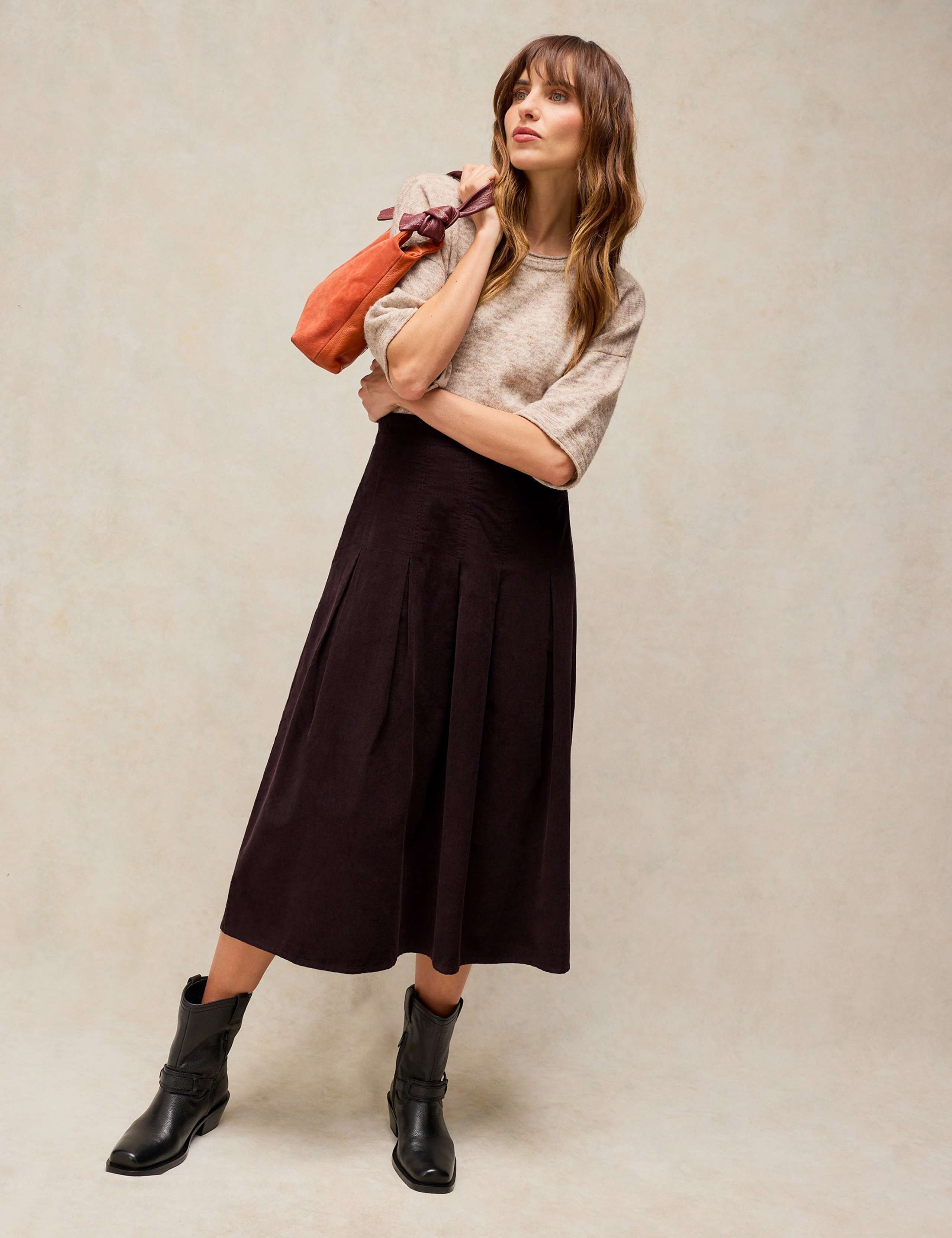 Pure Cotton Midi A Line Skirt 3 of 6