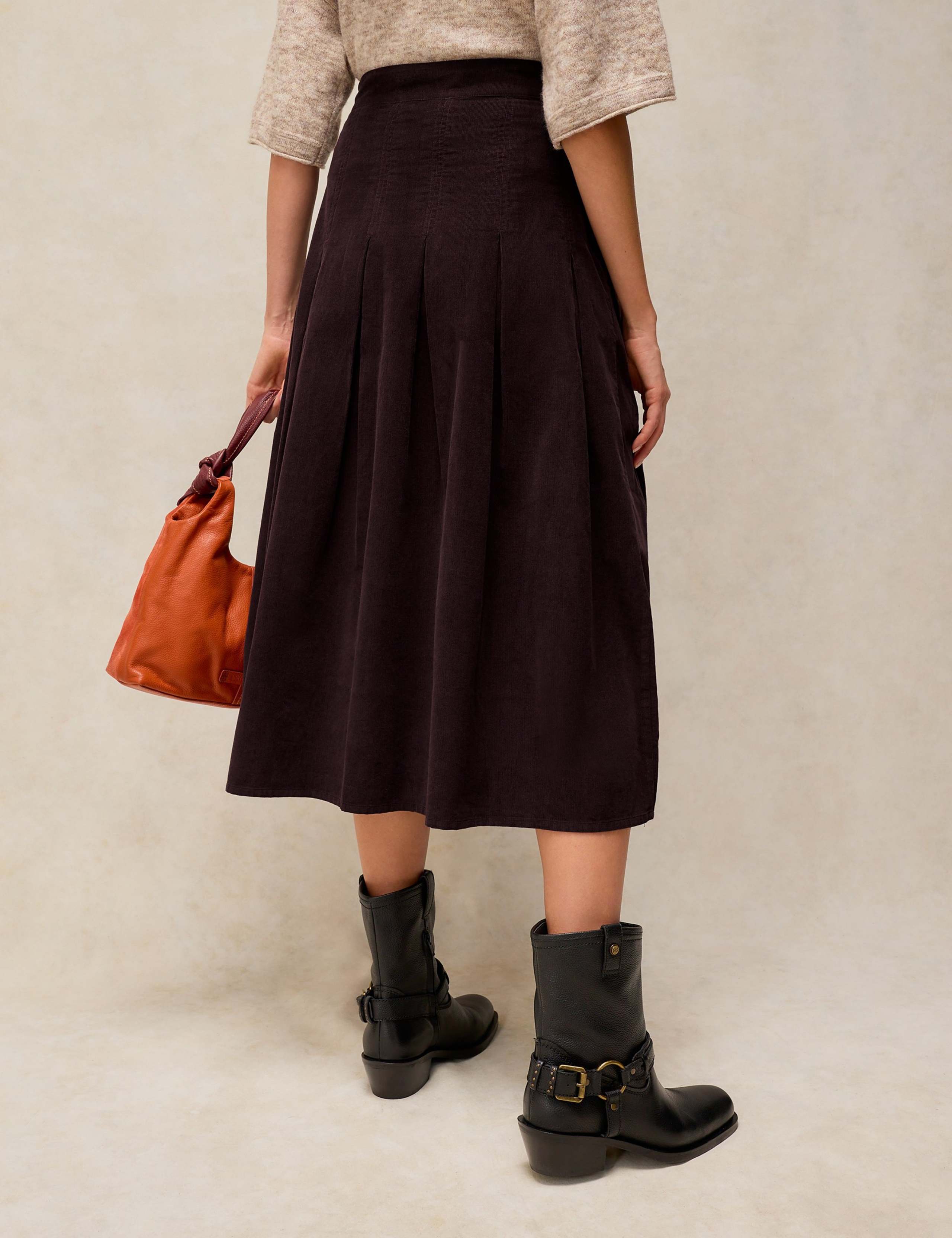 Pure Cotton Midi A Line Skirt 4 of 6