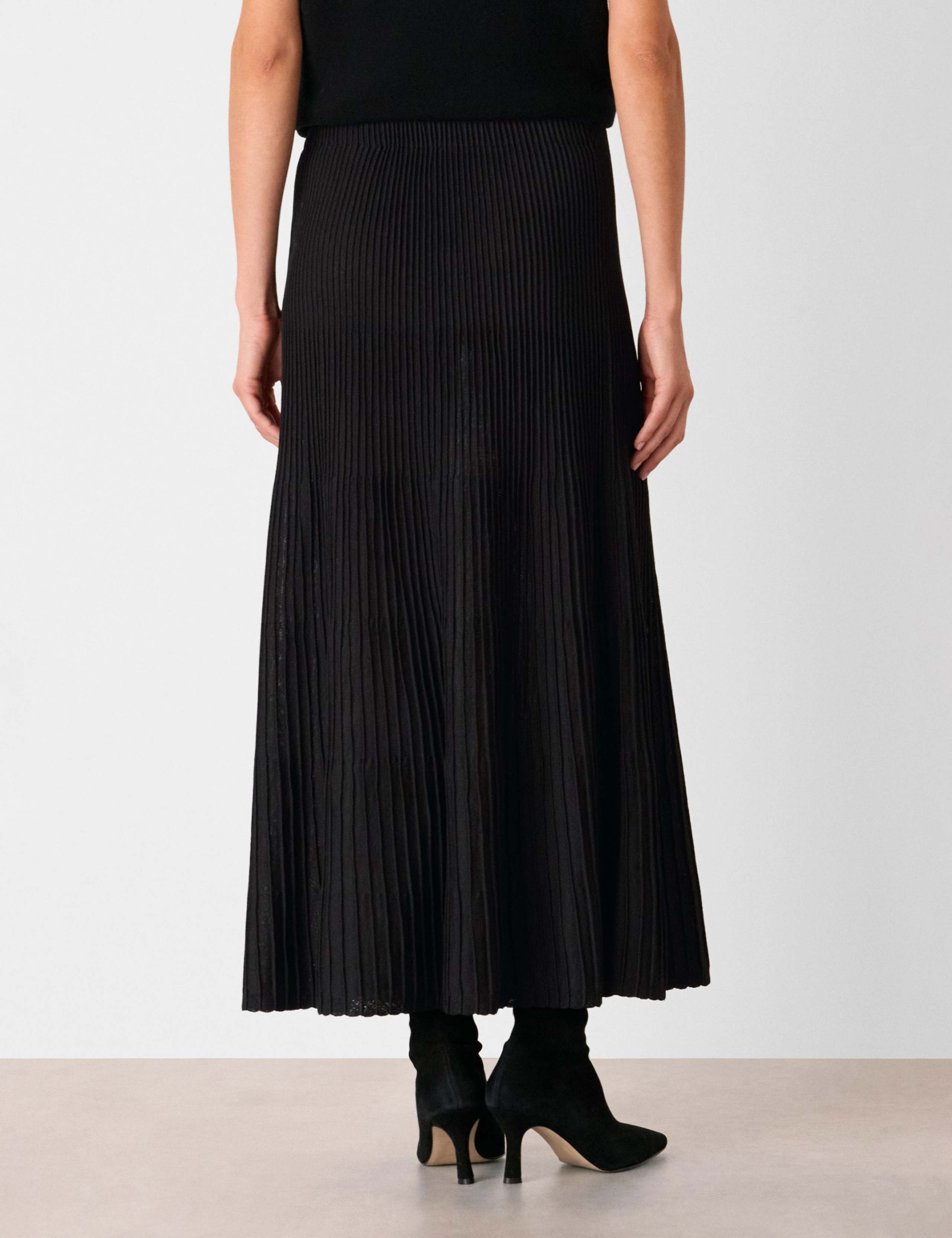 Knitted Pleated Midi A-Lini Skirt 4 of 5