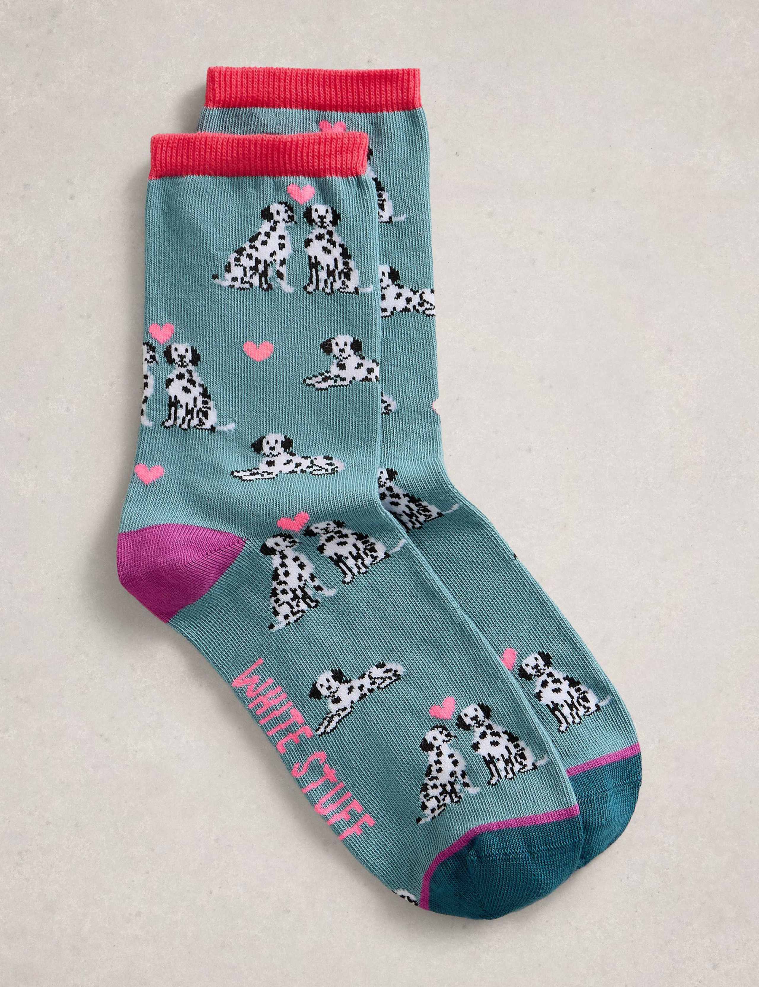 Cotton Rich Dalmatian Ankle High Socks 1 of 2