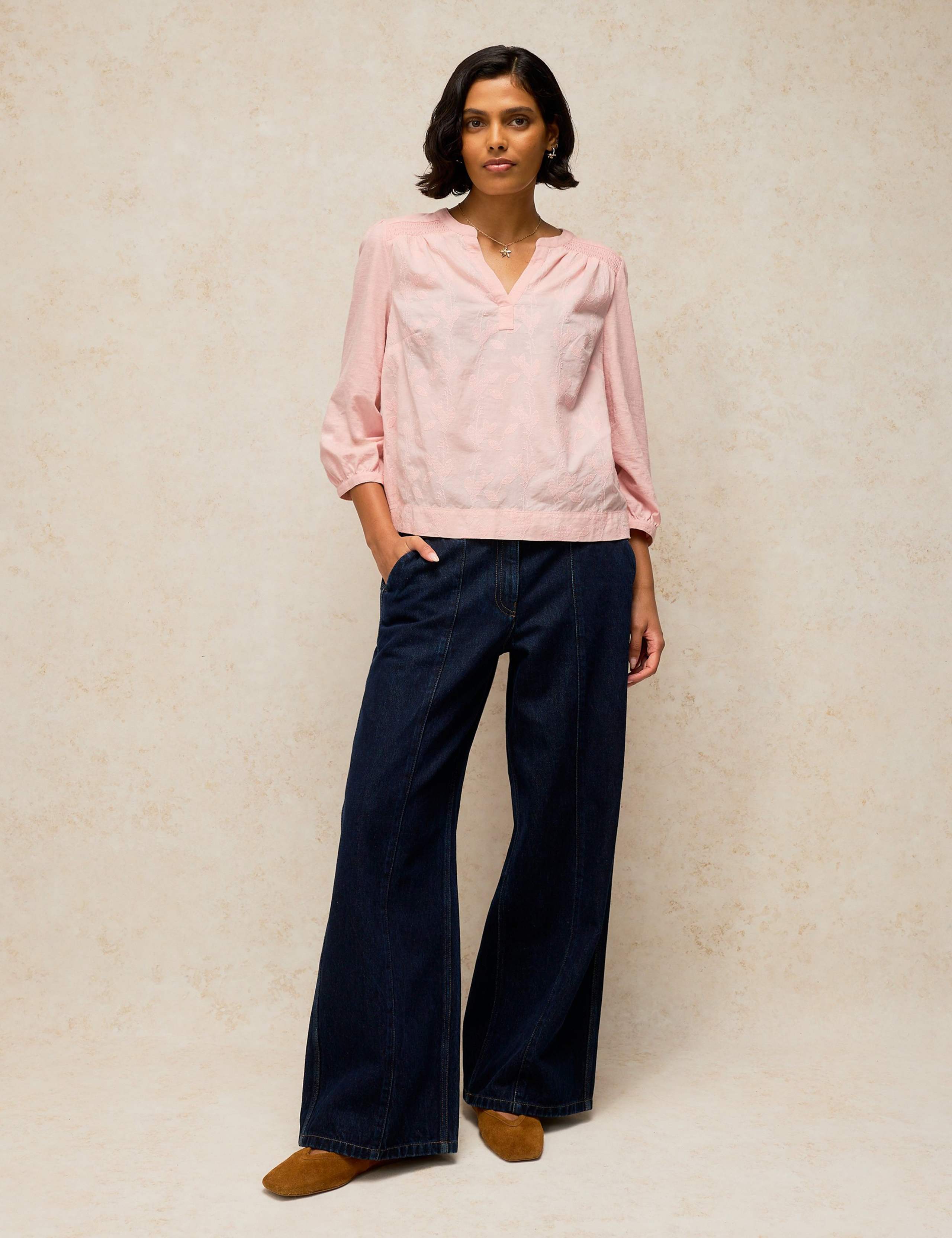 Amelia Pure Cotton Printed V Neck Top 1 of 6